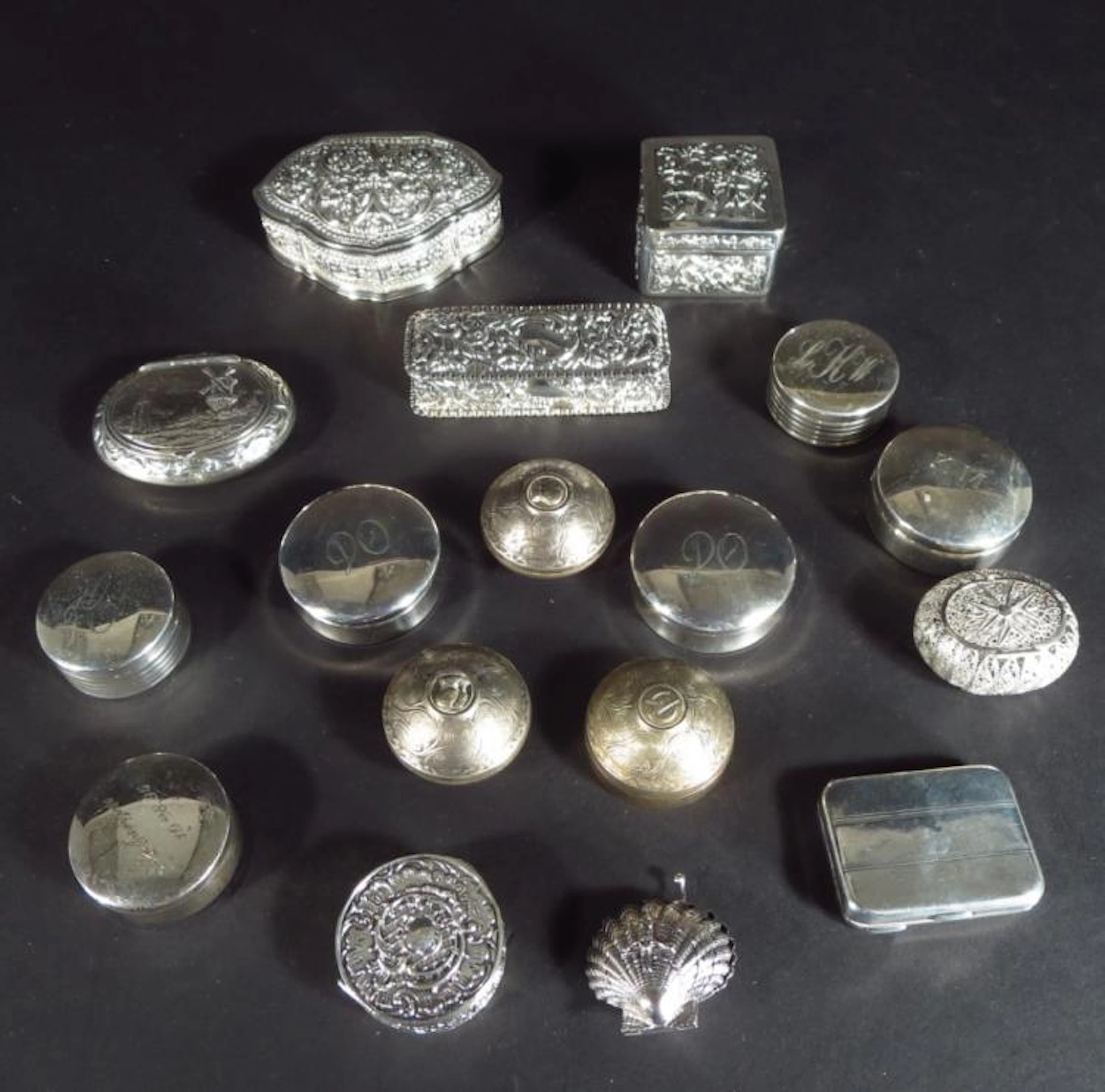 17 Silver Boxes; 5 Ilias Lalounis Round Boxes
