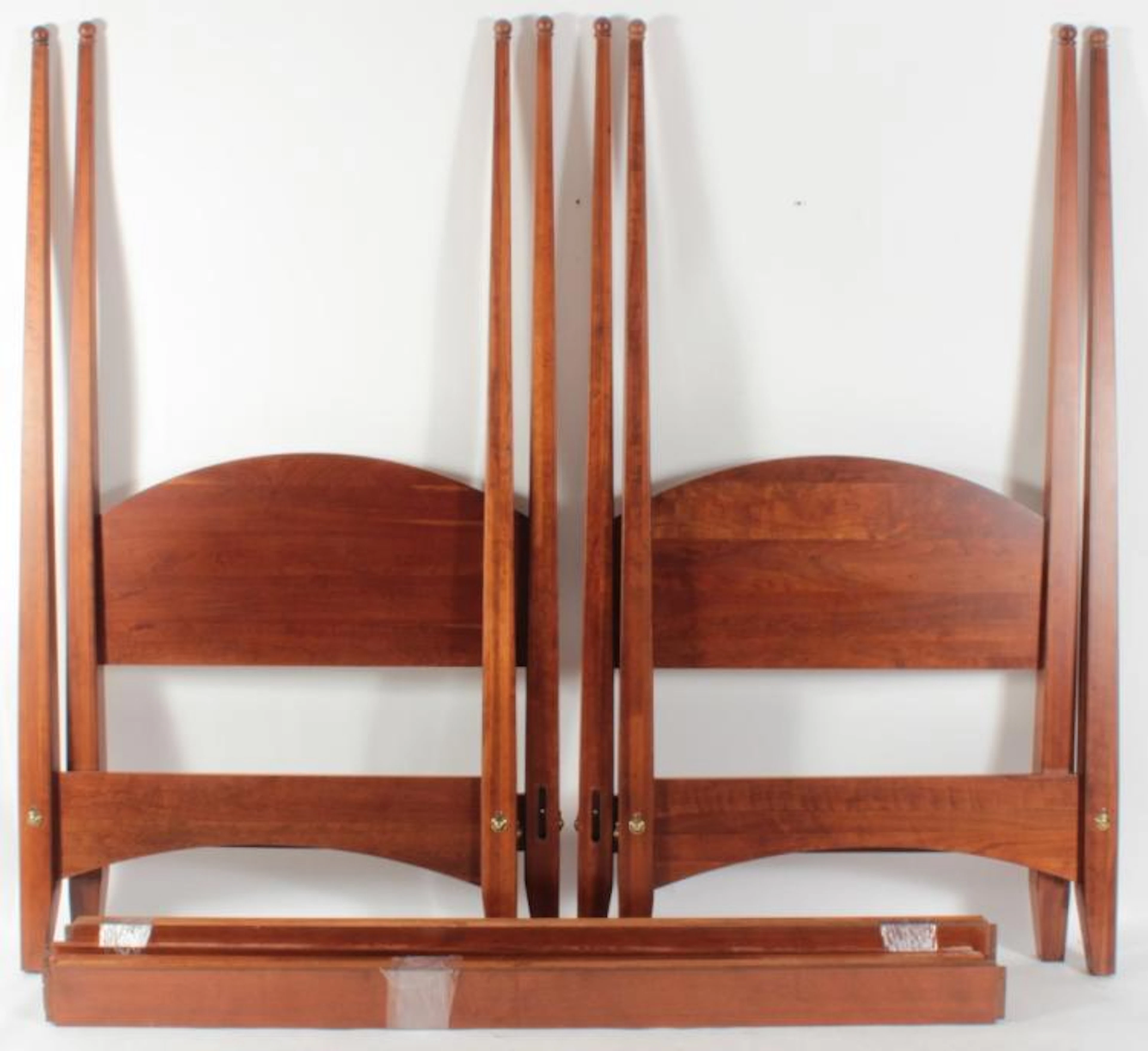 Pair of Ethan Allen Twin Four Poster Beds