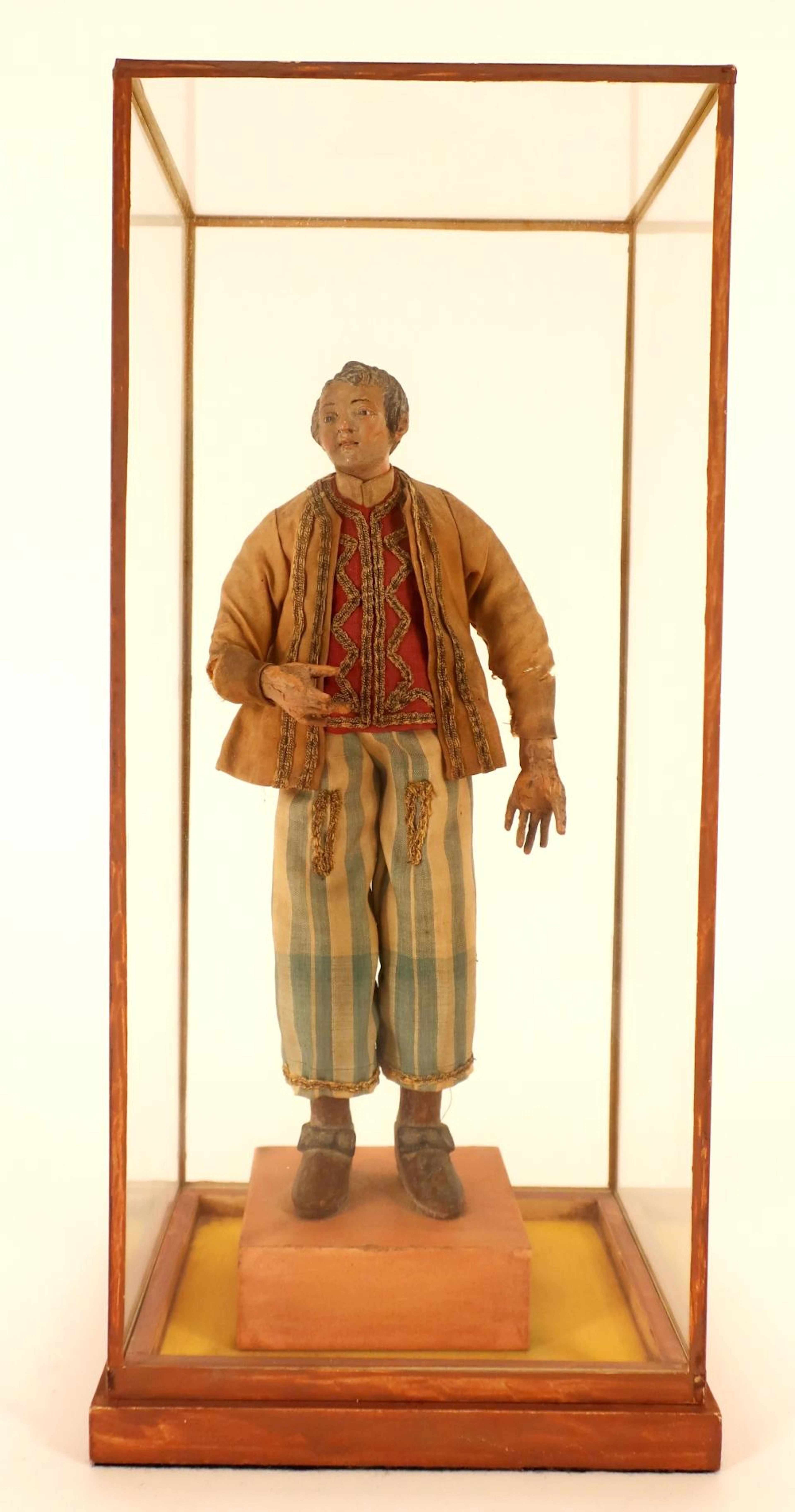 Italian Opera Creche Beggar, Carved and Painted