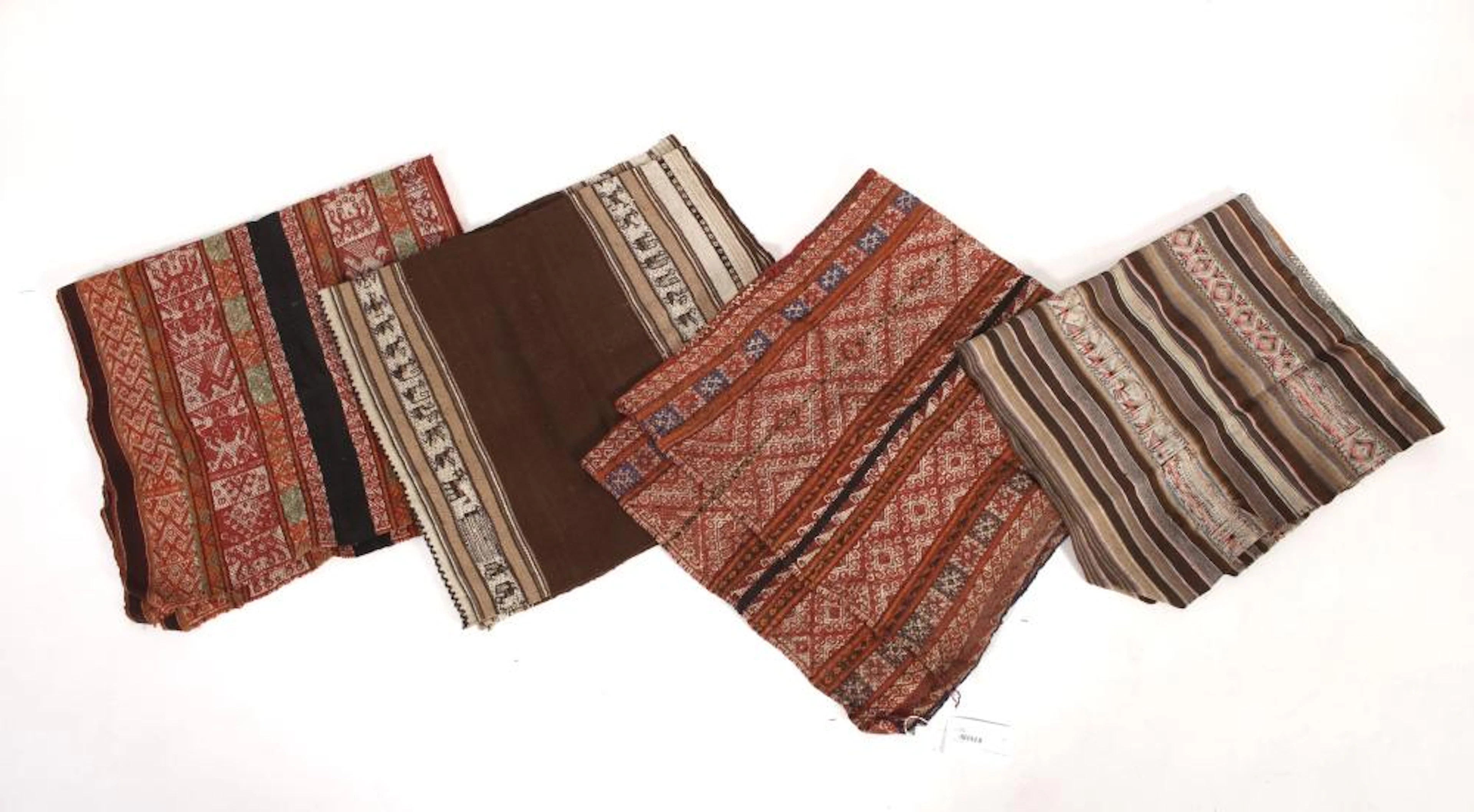 4 Antique/Vintage Bolivian Woven Mantas