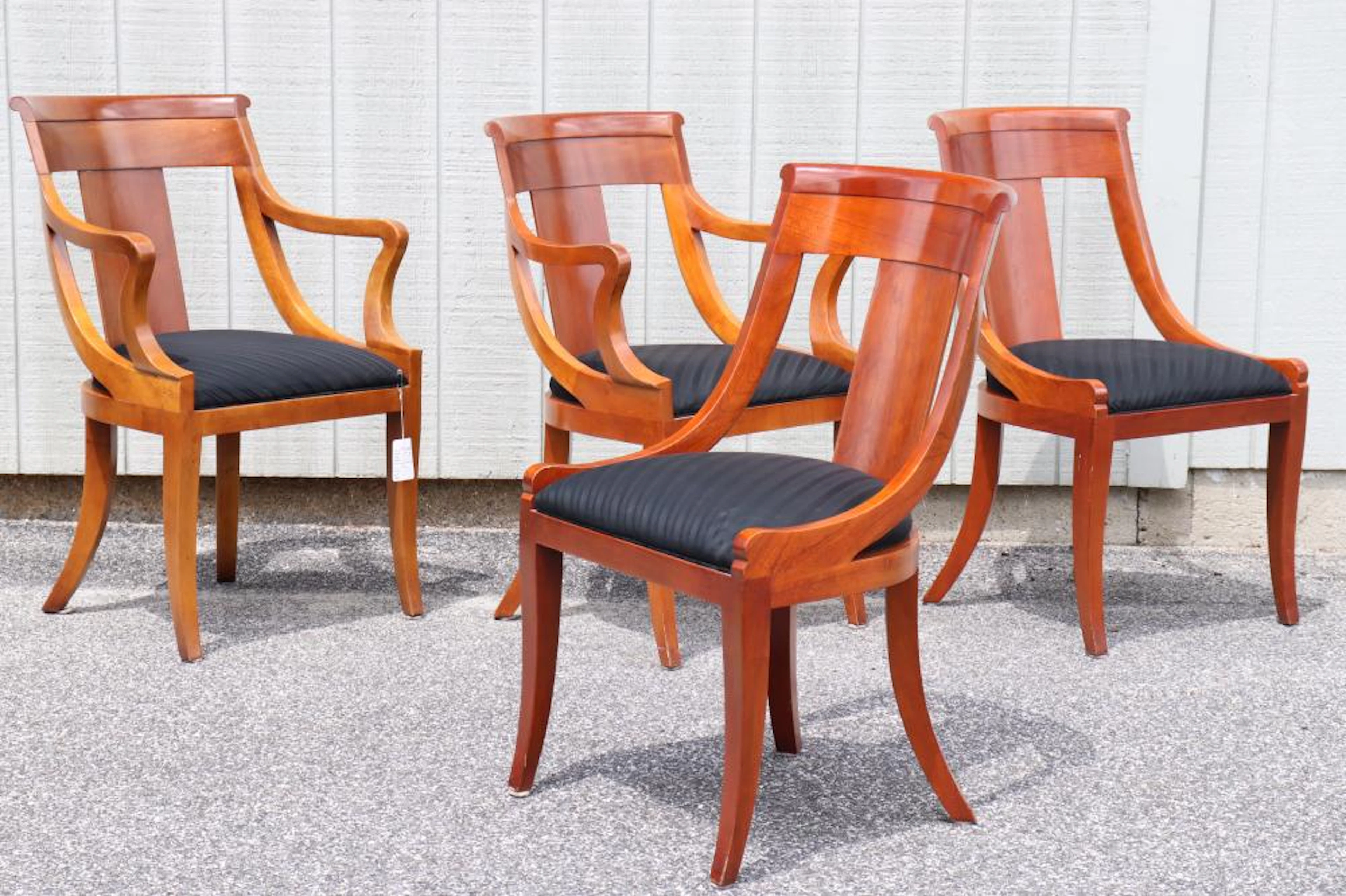 4 Baker Furniture Biedermeier Style Dining Chairs