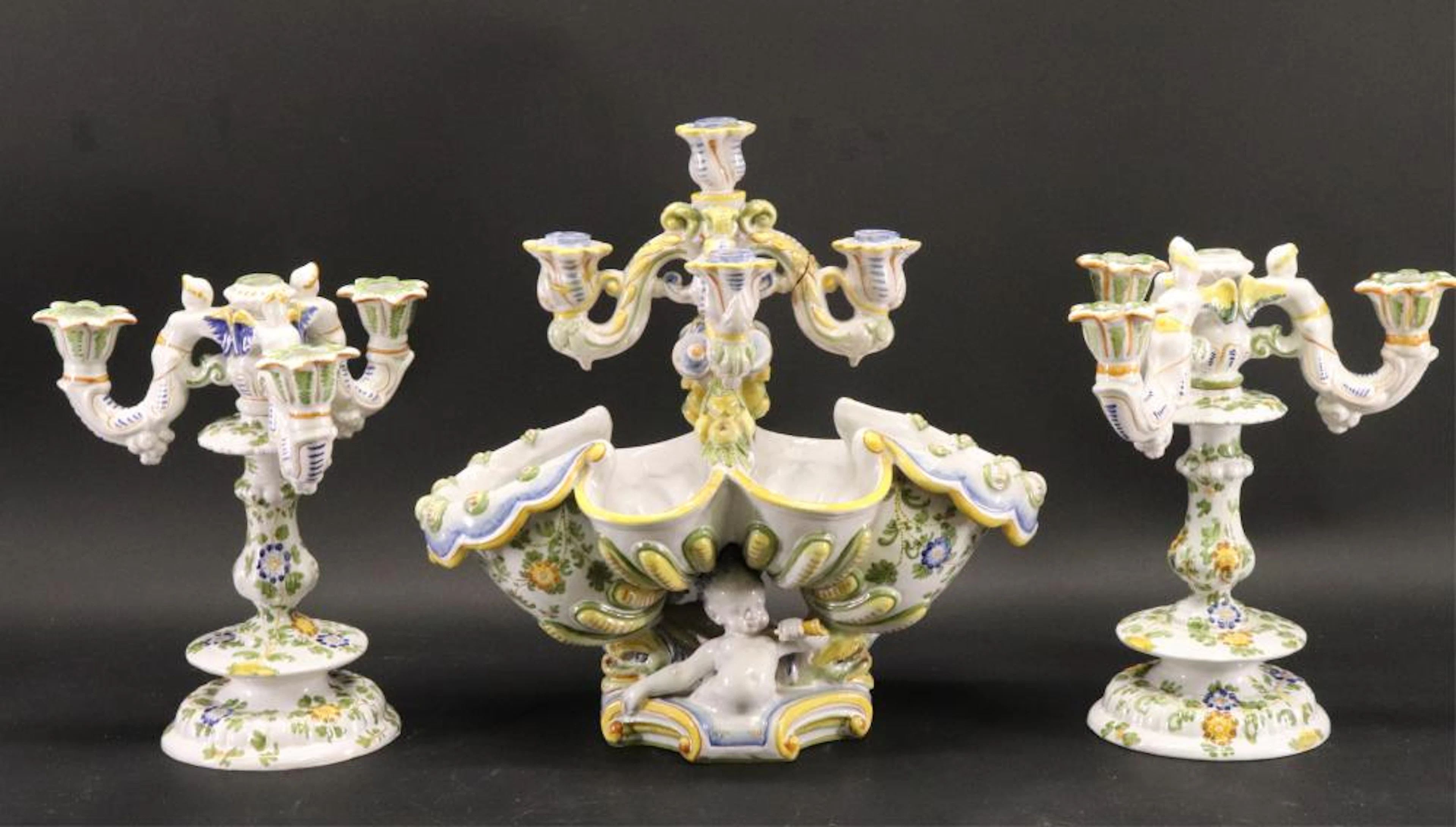 ULISSE CANTAGALLI FAINCE MAJOLICA CENTERPIECE
