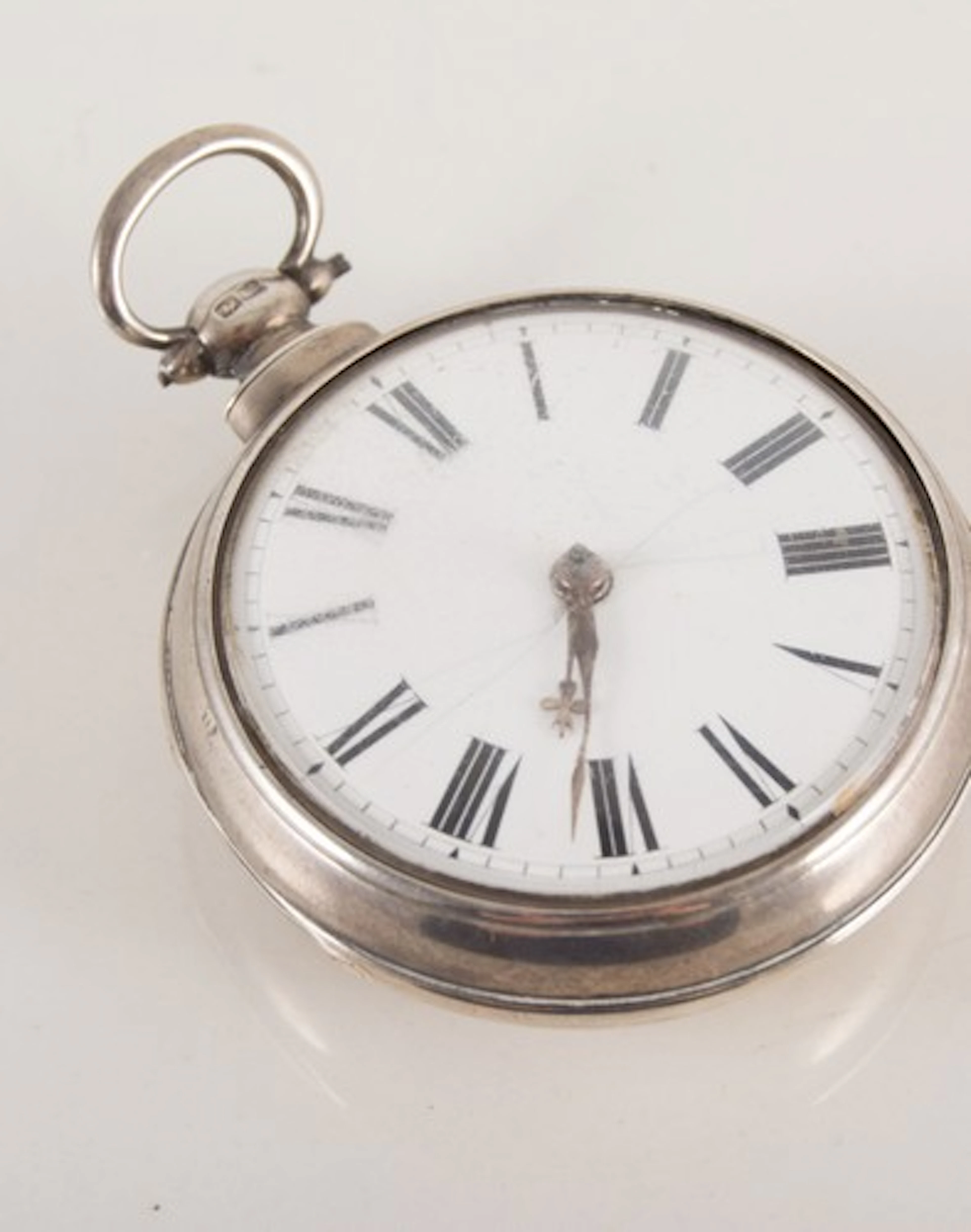 Silver pair cased pocket watch