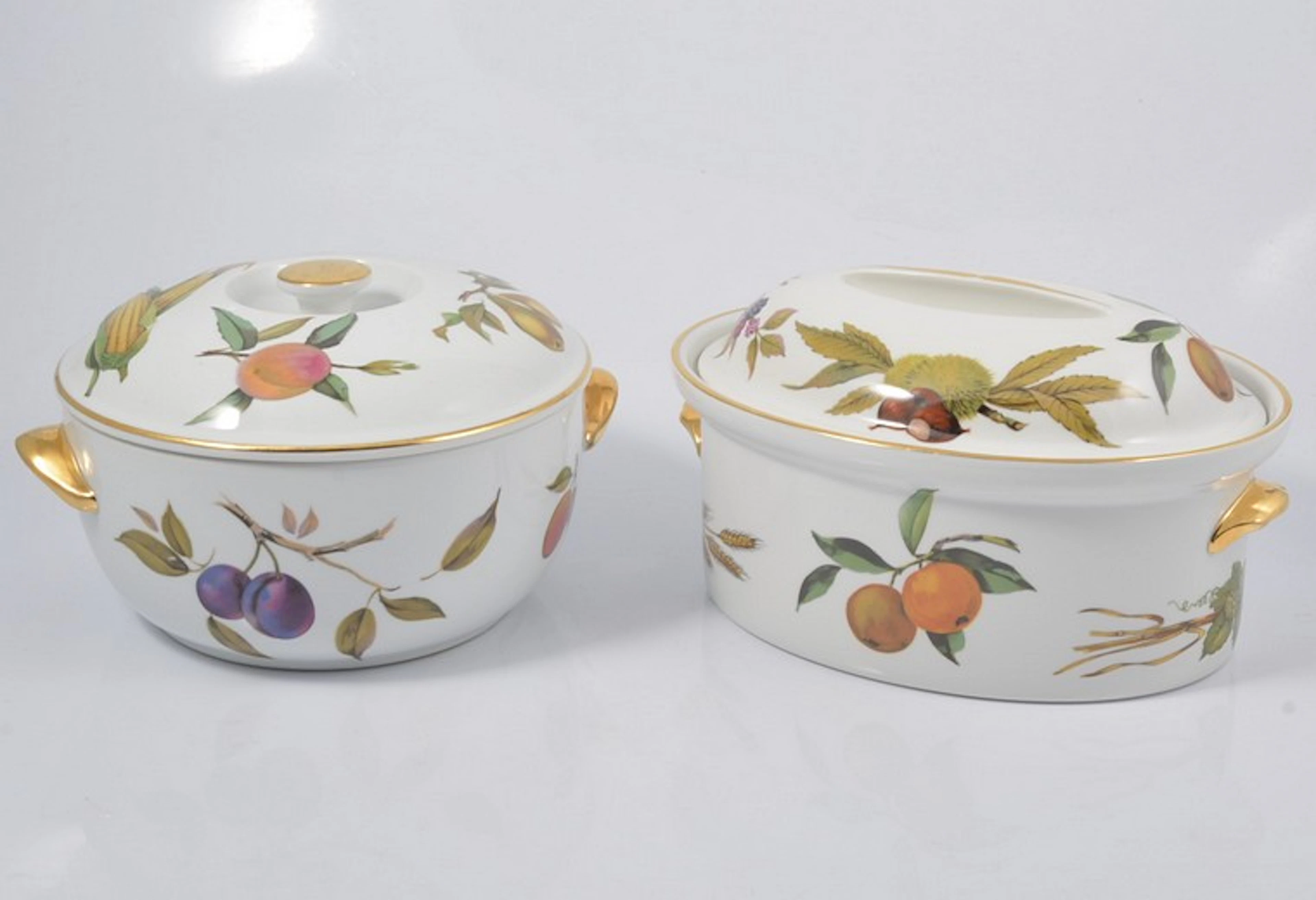 Collection of Royal Worcester Evesham pattern tableware including tureens.