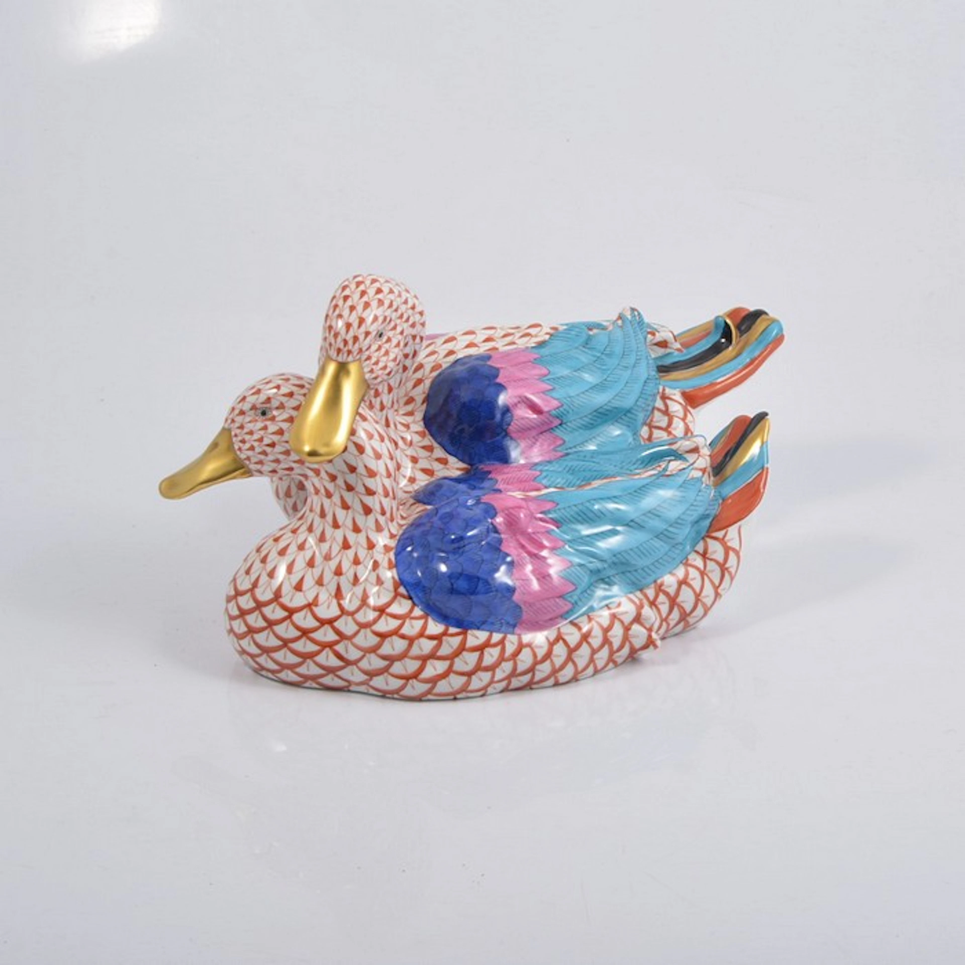 A Herend of Hungary group of two ducks