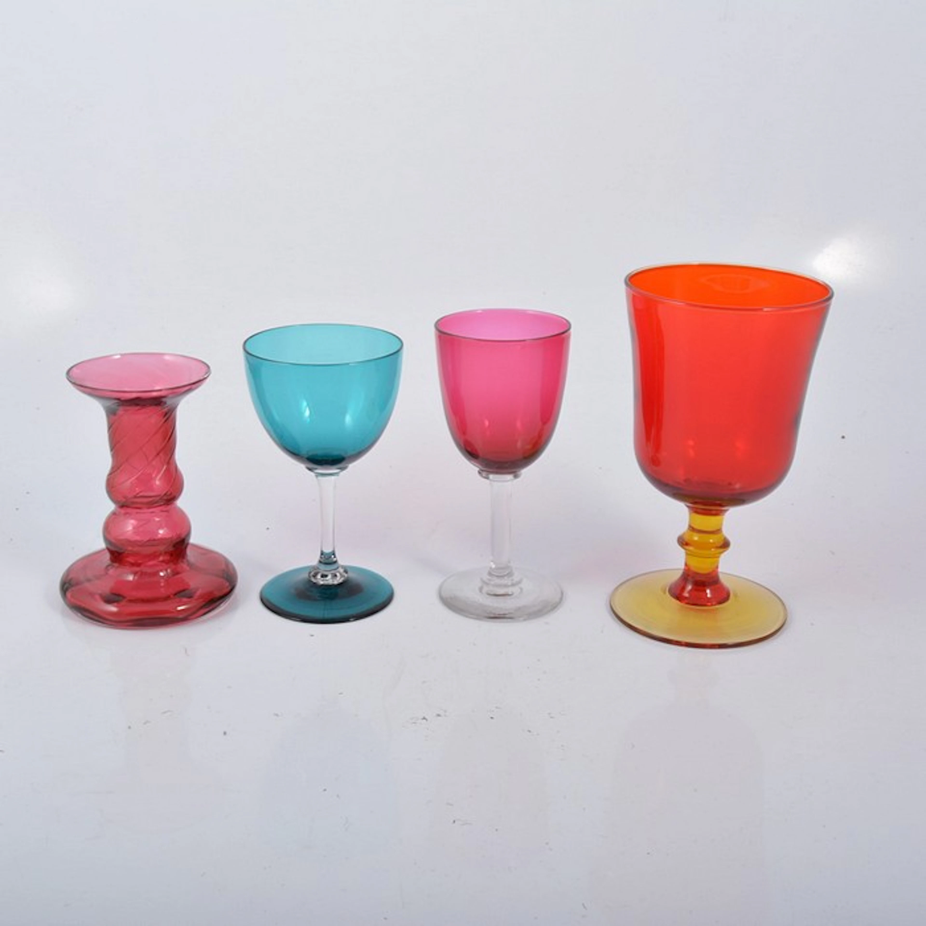 Collection of cranberry and other coloured glass