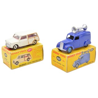 Two Dinky Toys die-cast models including 197 Morris Mini-Traveller
