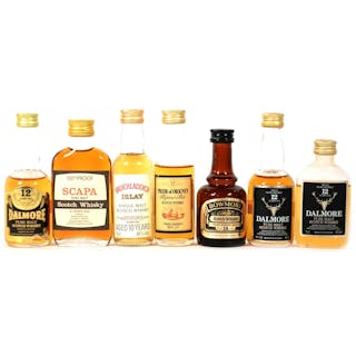 Seven assorted single Islay malt whisky miniature bottlings