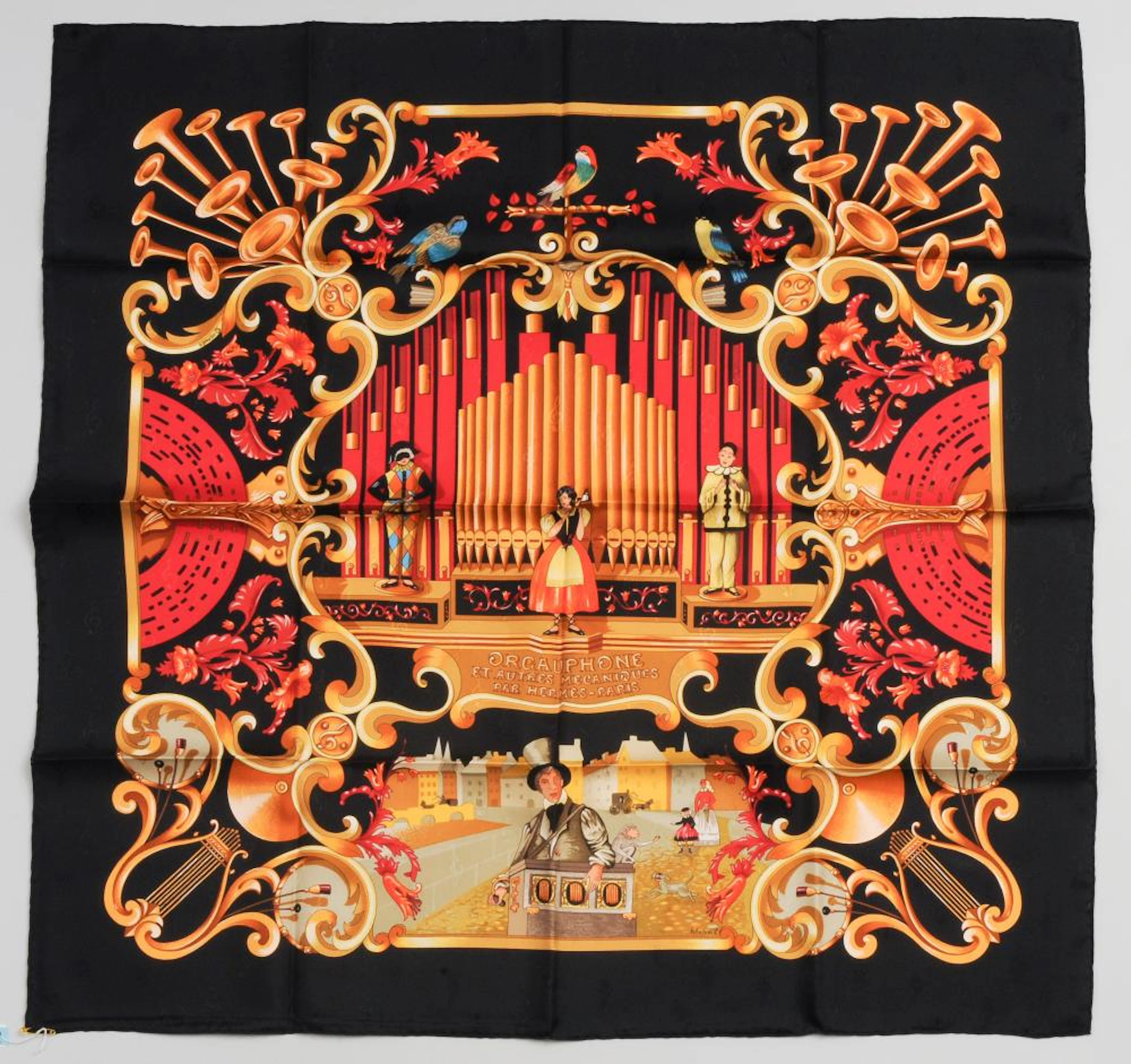 HERMÈS, FOULARD "ORGAUPHONE ET AUTRES MÉCANIQUES"