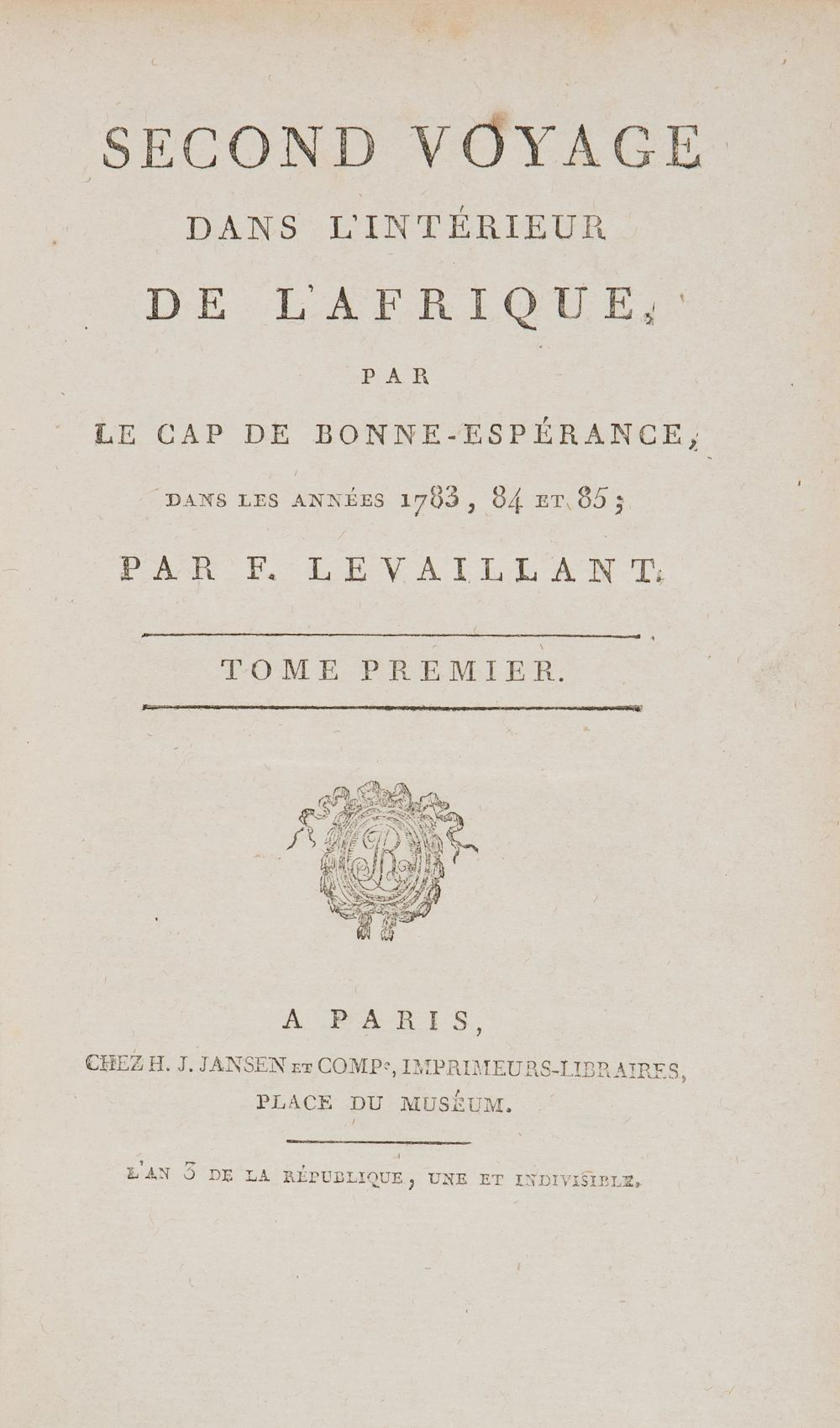 LEVAILLANT, FRANÇOIS