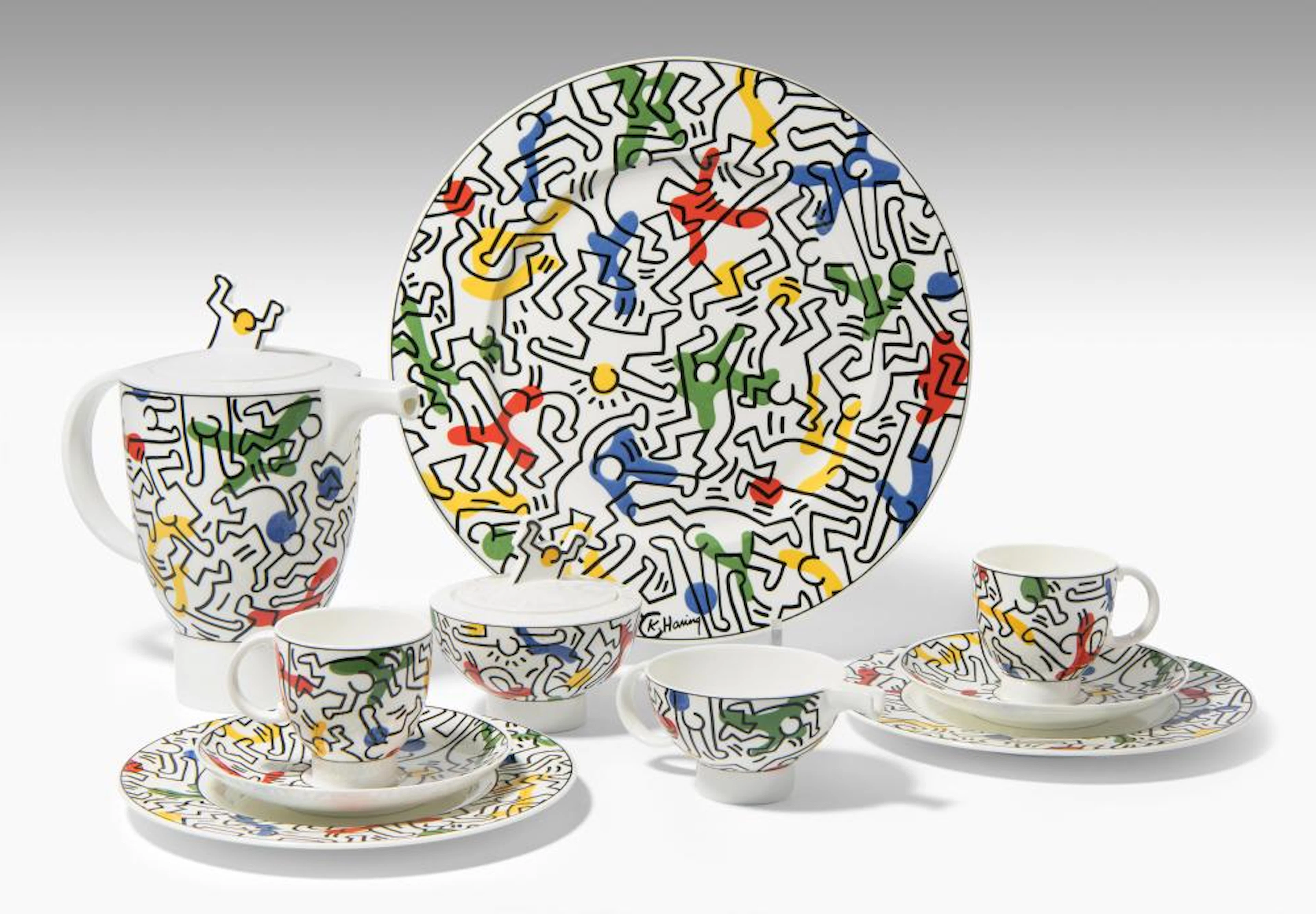 KEITH HARING FÜR VILLEROY&BOCH, KAFFEESERVICE "SPIRIT OF ART NO 1"