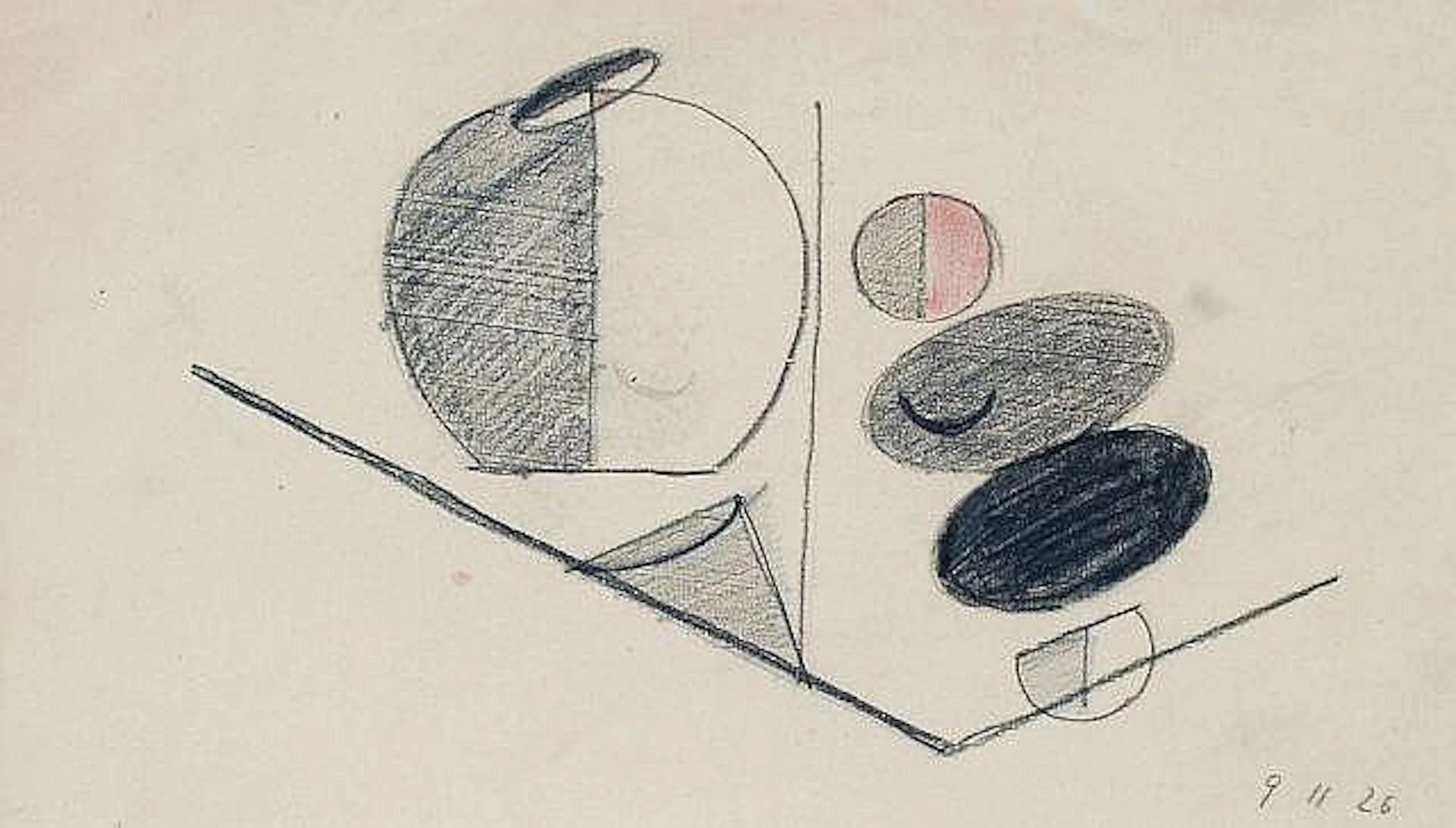 Hans Kinder, Komposition mit Elypsen. 1926.