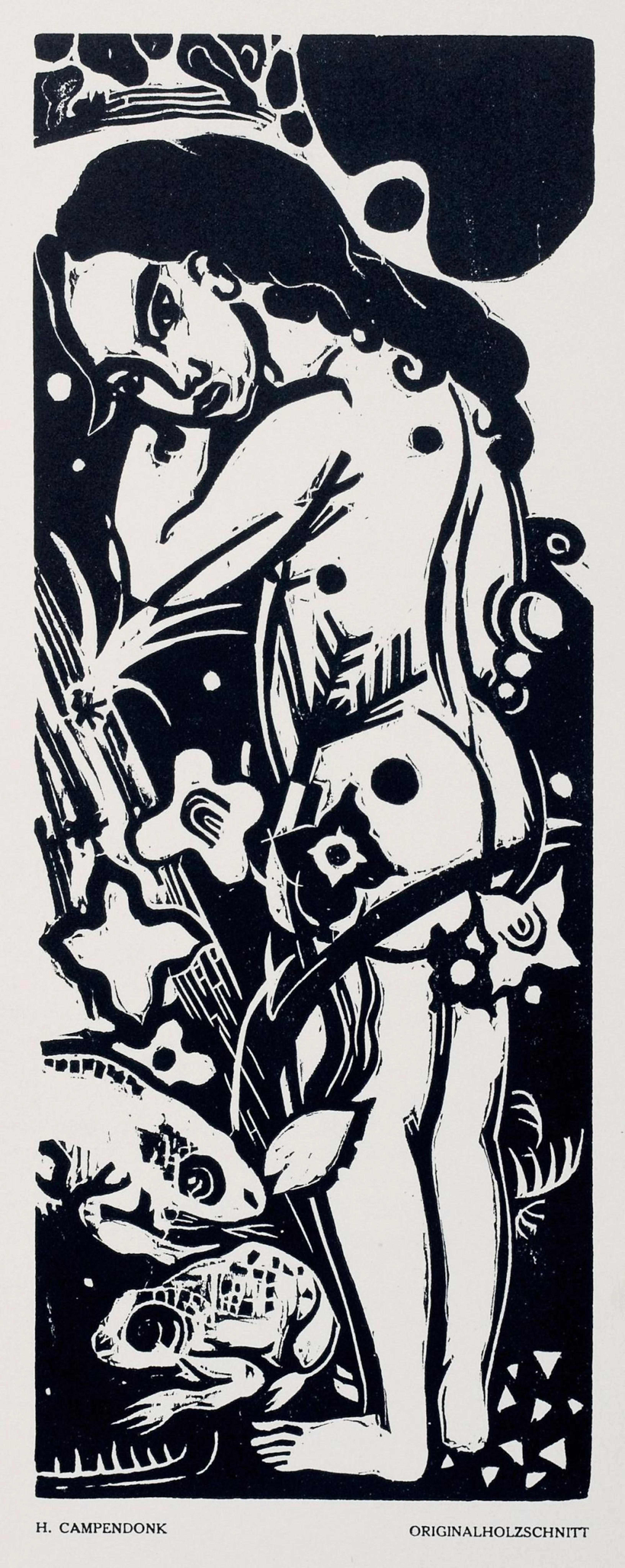 Heinrich Campendonk "Maedchen mit Froeschen". 1917.