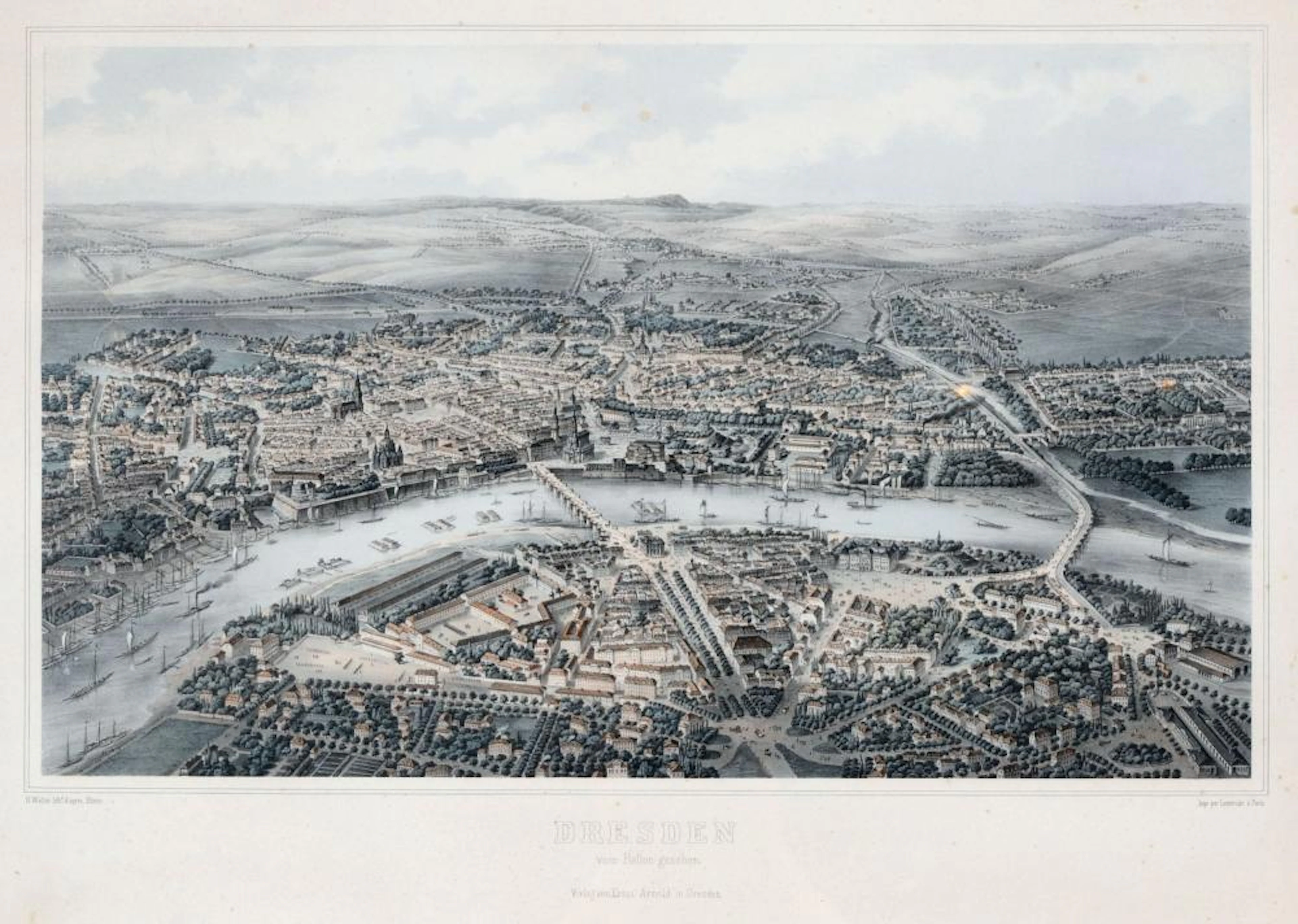 Heinrich Walter "Dresden vom Ballon aus gesehen