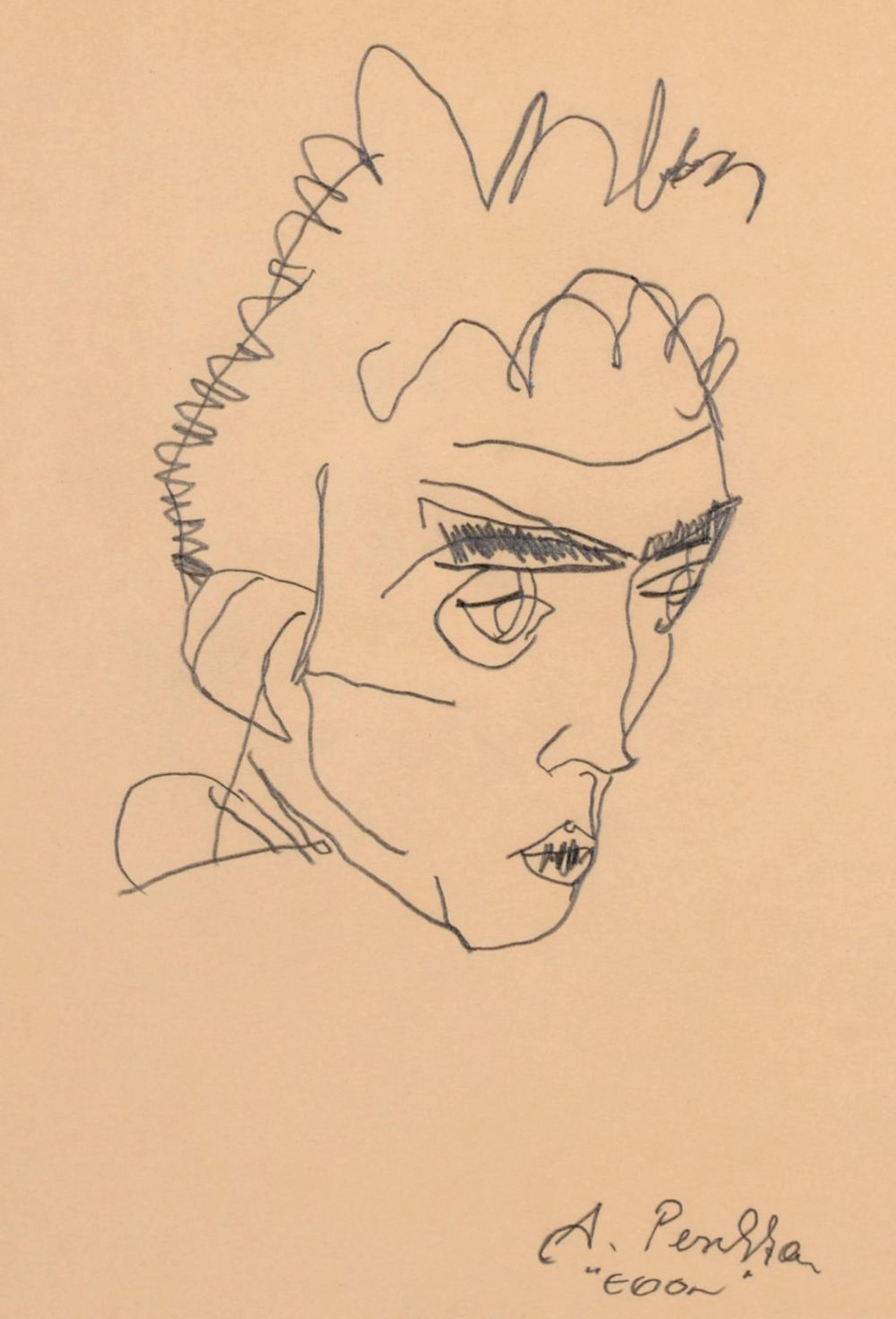 Anton Emanuel Peschka "Egon" (Bildnis Egon Schiele, nach Egon Schiele). Um 1914.