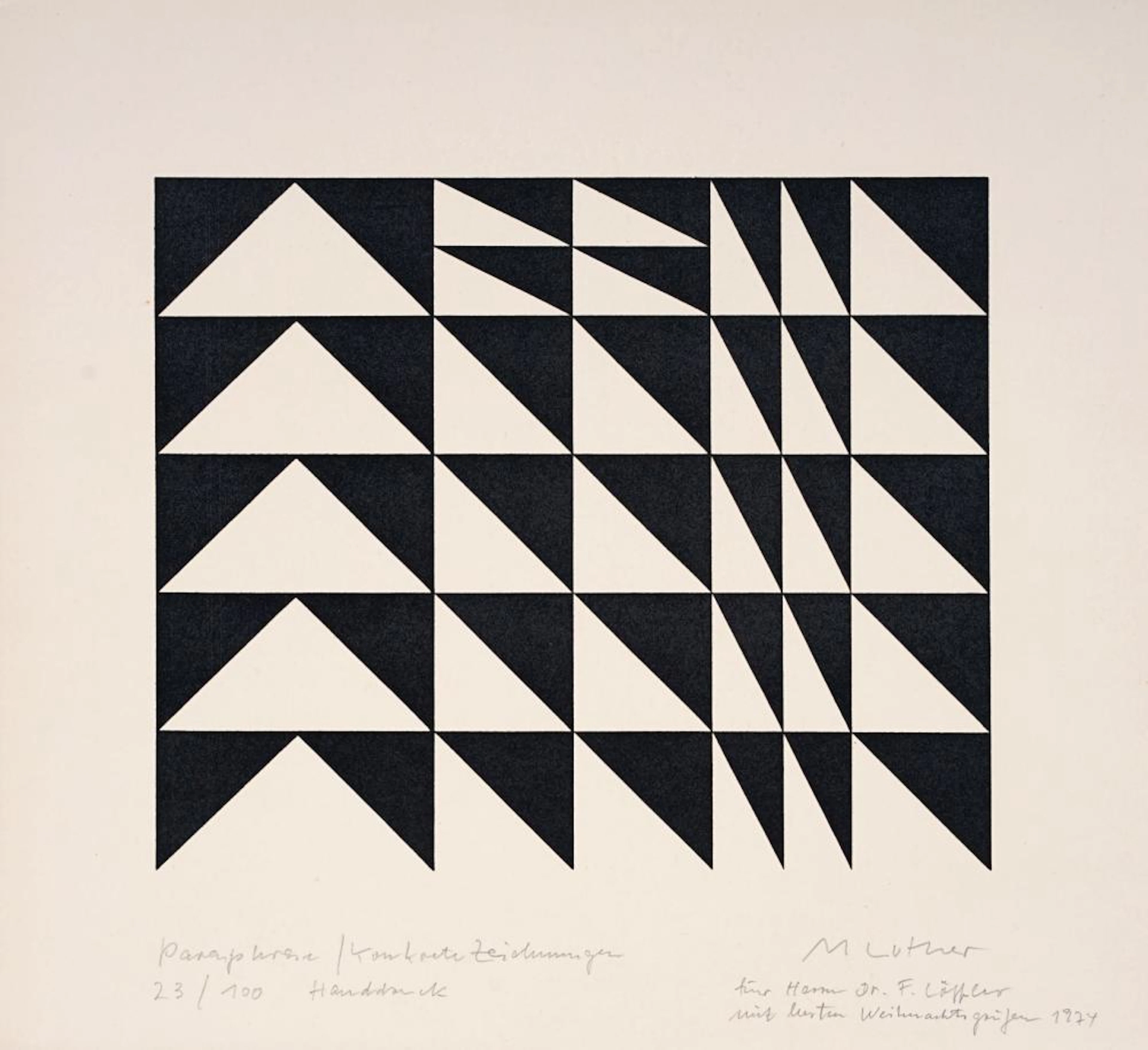 Manfred Luther "Paraphrase / Konkrete Zeichnungen". 1974.