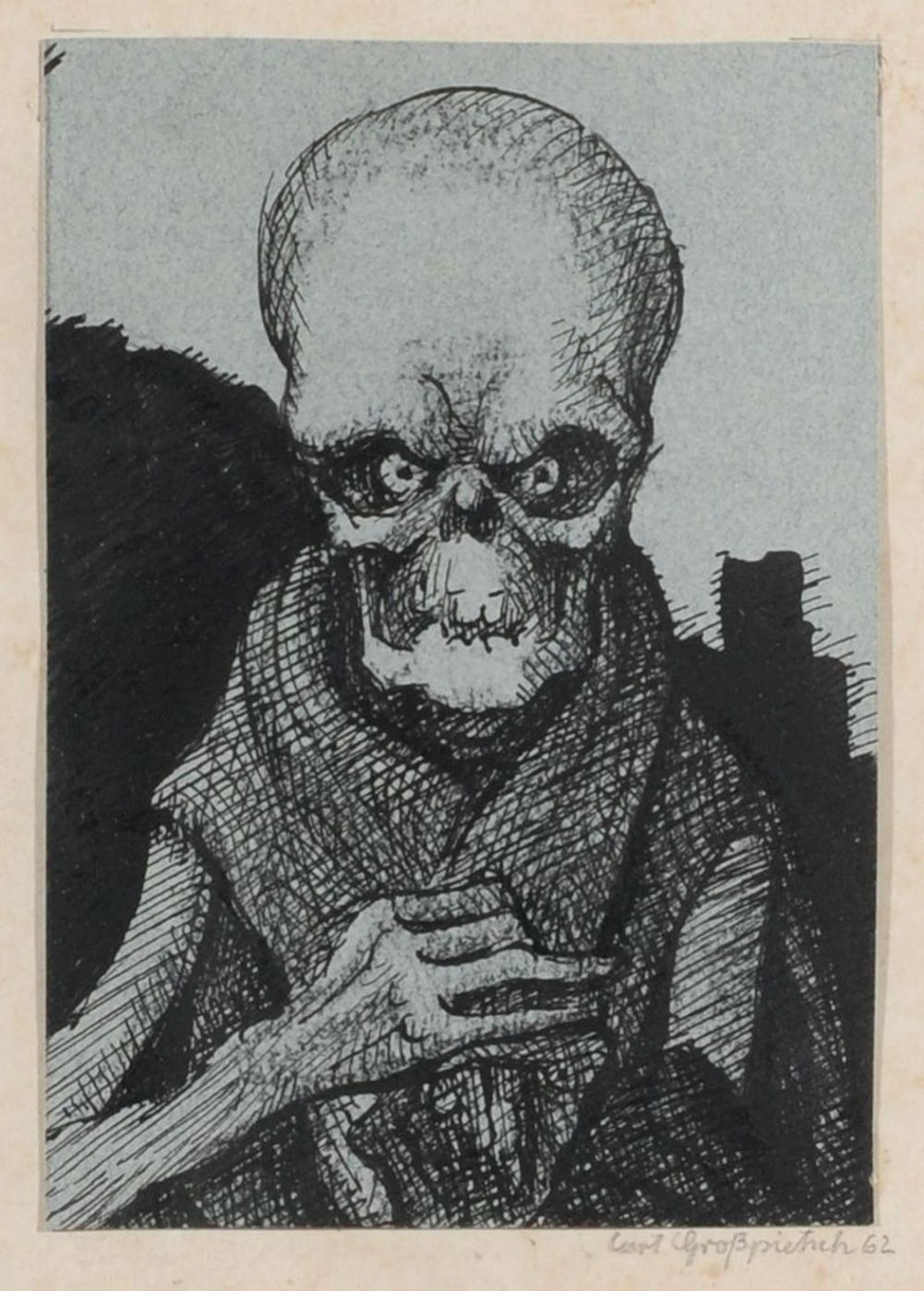 Curt Großpietsch "Tod vor Ruine". 1962.