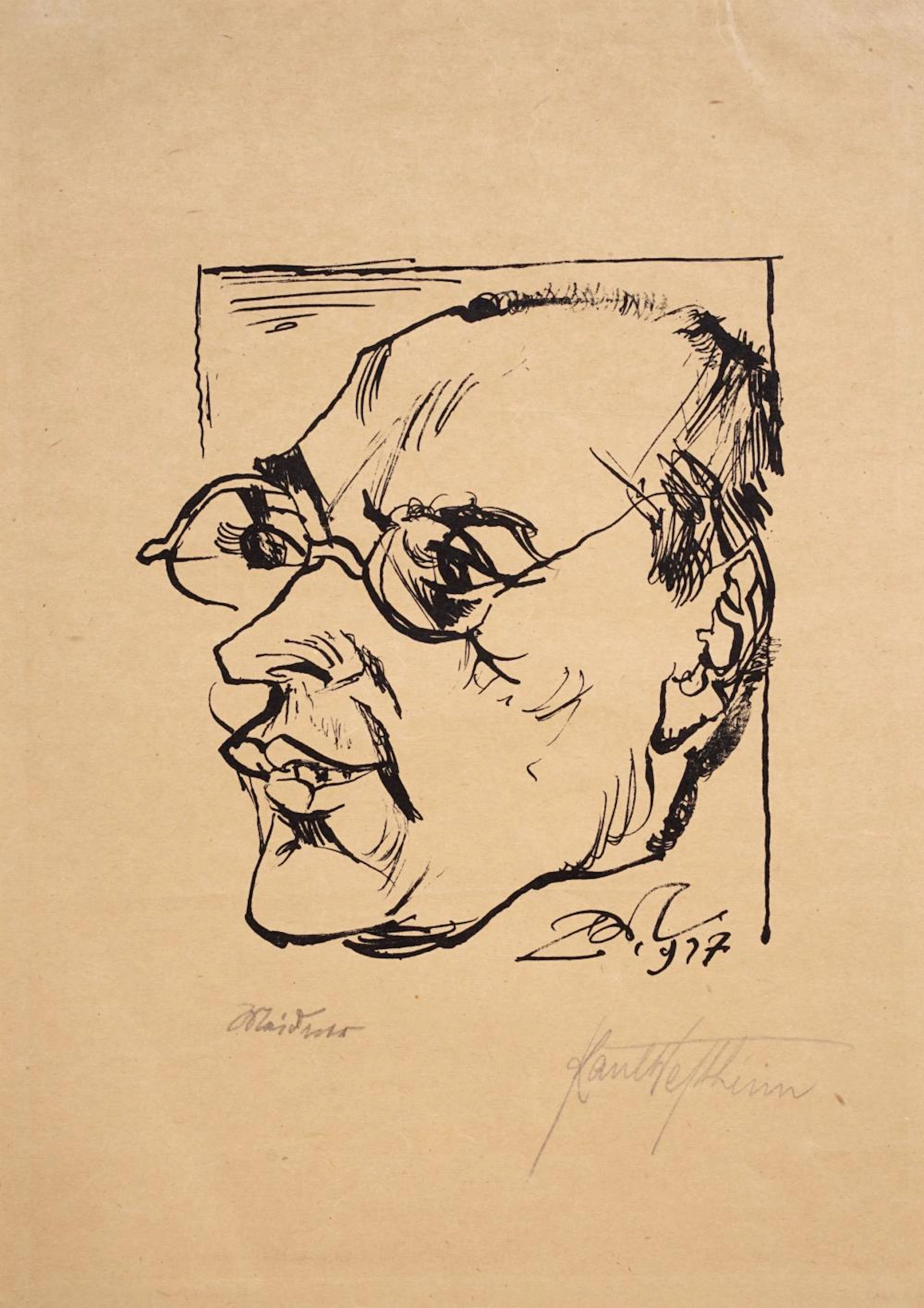 Ludwig Meidner "Porträt Paul Westheim (I)" / "Porträt K. M.". 1917/ 1921.
