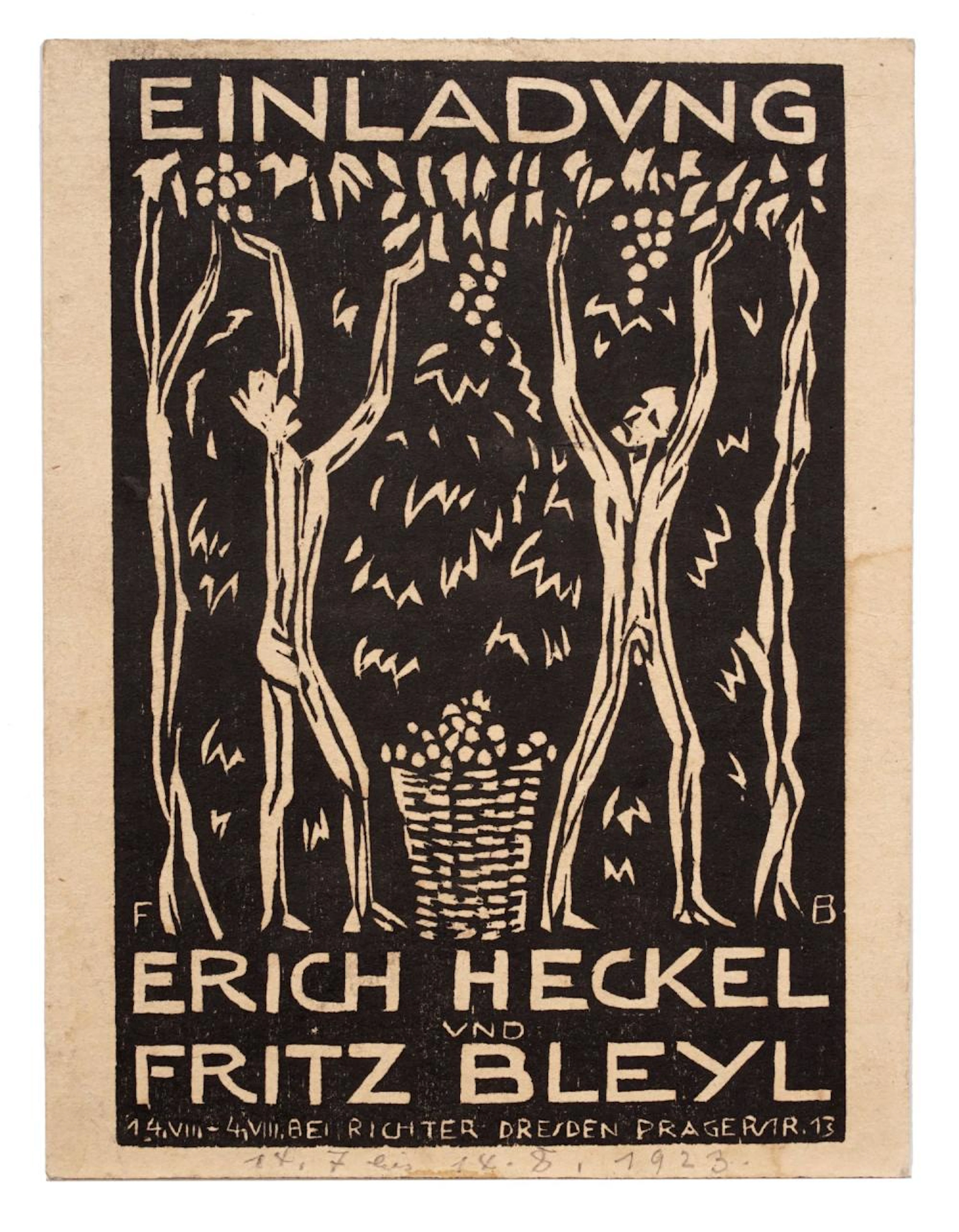 Fritz Bleyl "Einladung Erich Heckel und Fritz Bleyl" (Kunstsalon Emil Richter
