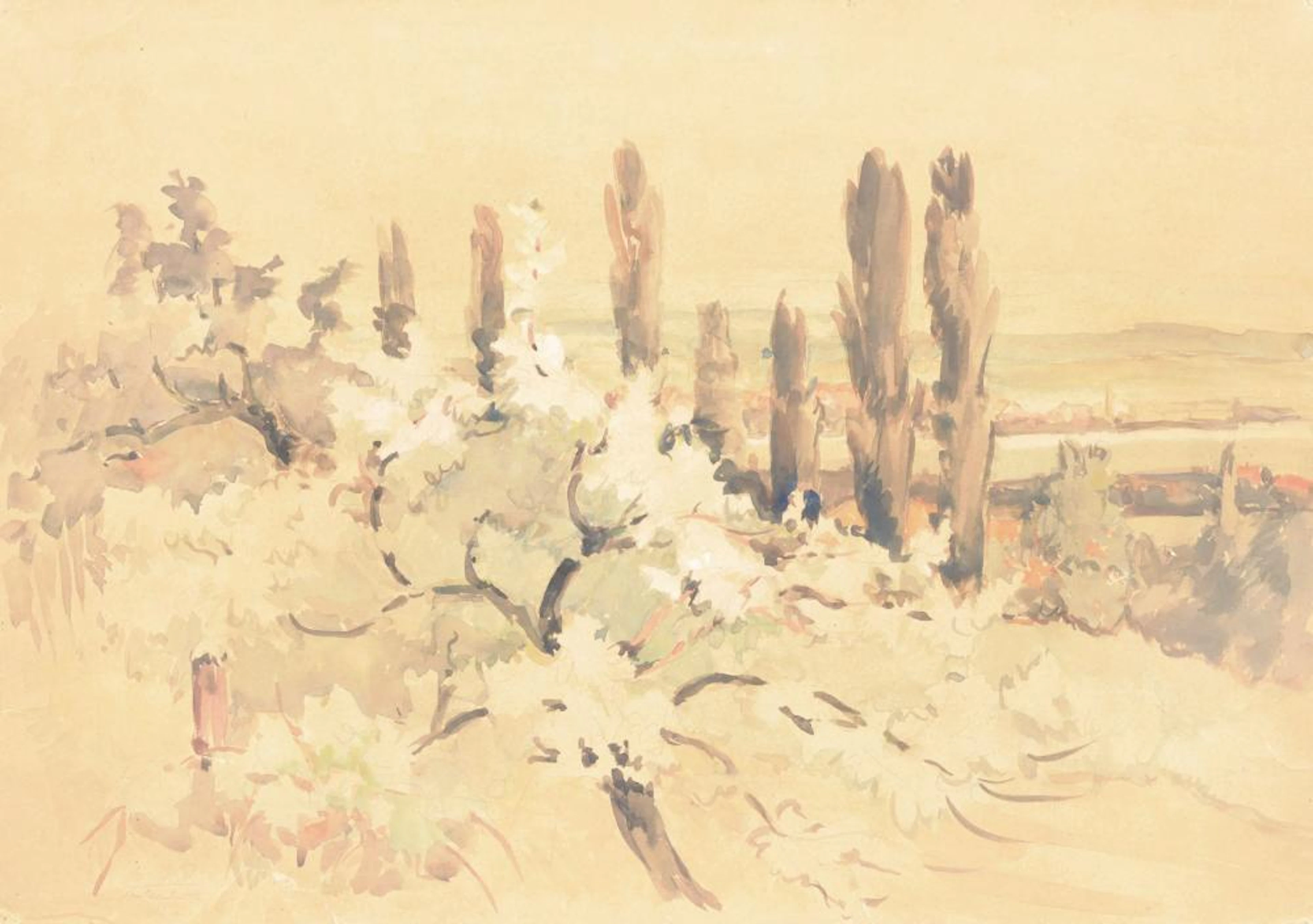 Georg Nerlich, Blick von Loschwitz auf Dresden. 1947.