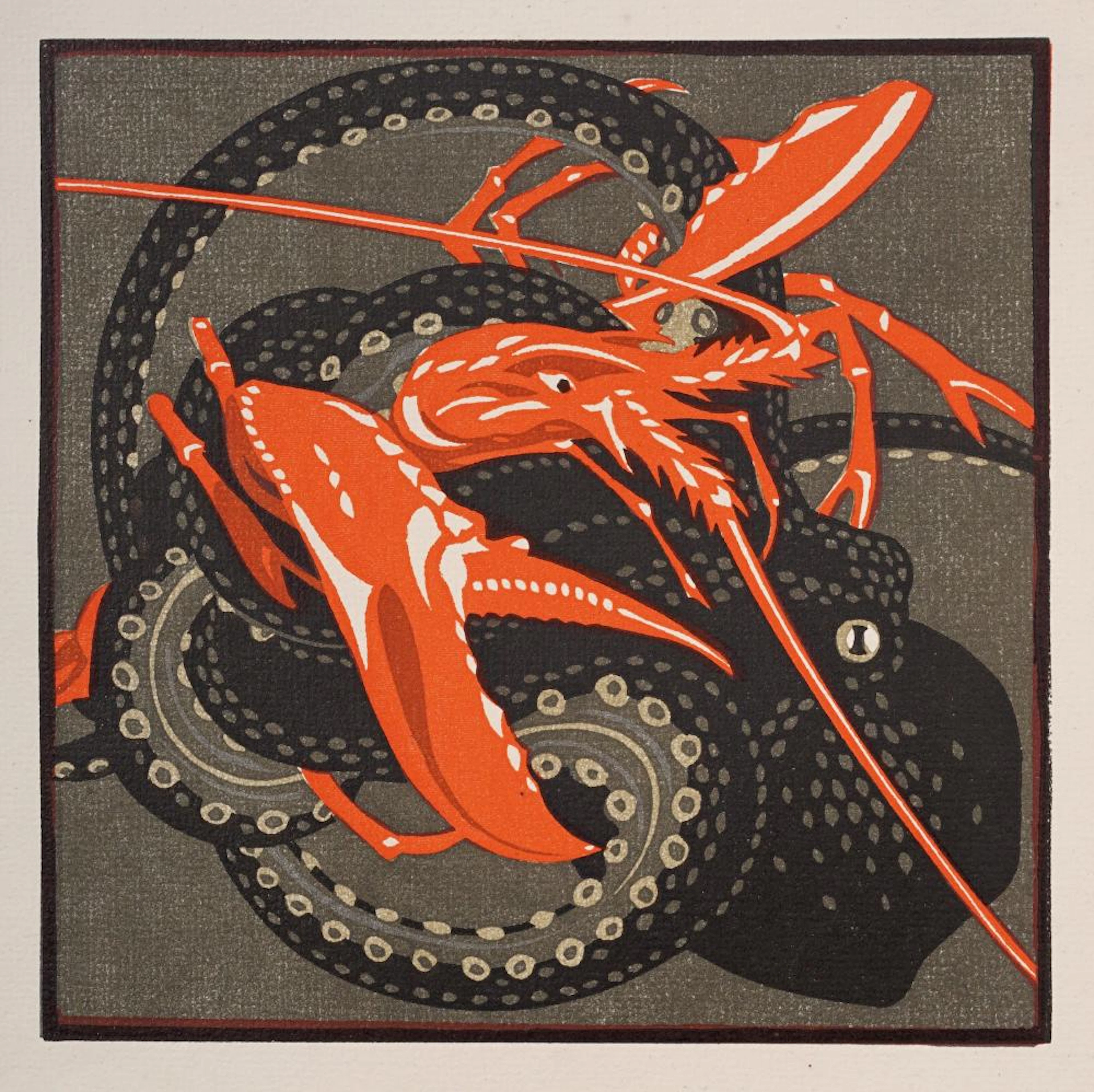 orbertine von Bresslern-Roth "Kampf" (Hummer und Tintenfisch). Um 1923? 1924.