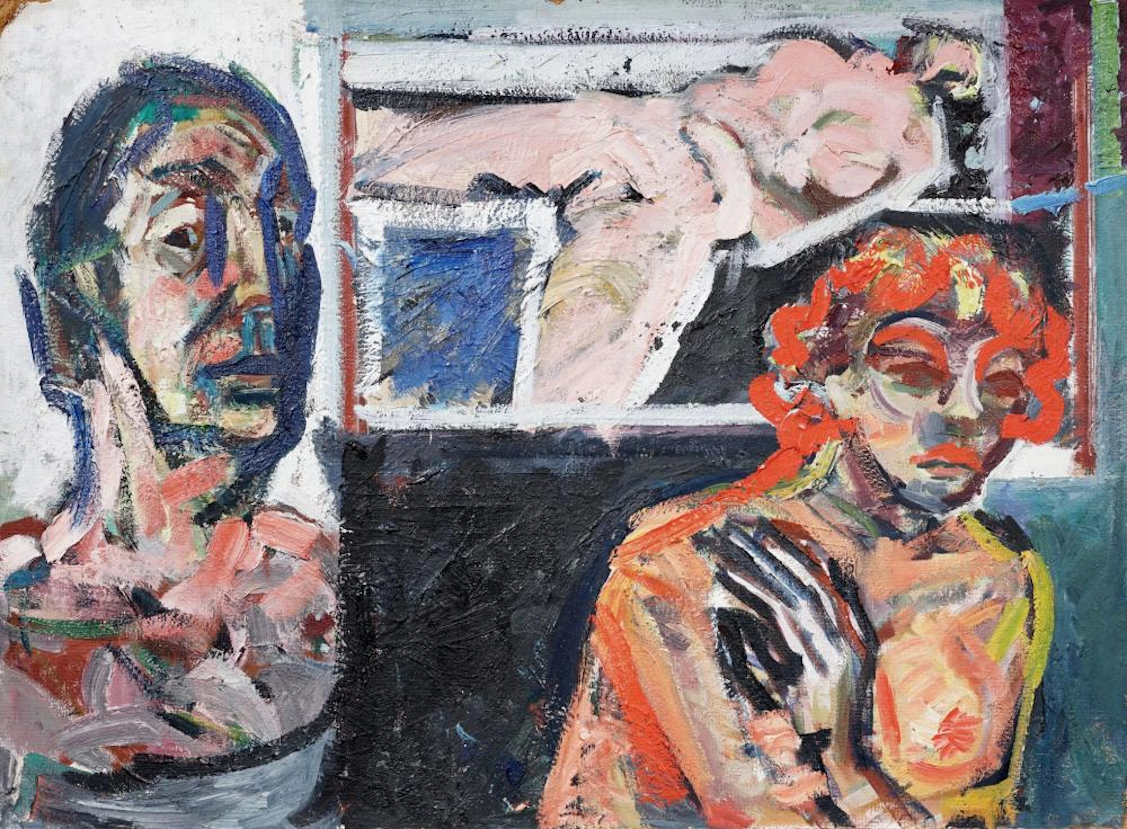 Horst Weber, Selbstbildnis mit Muse (Ehefrau des Künstlers). 1985.