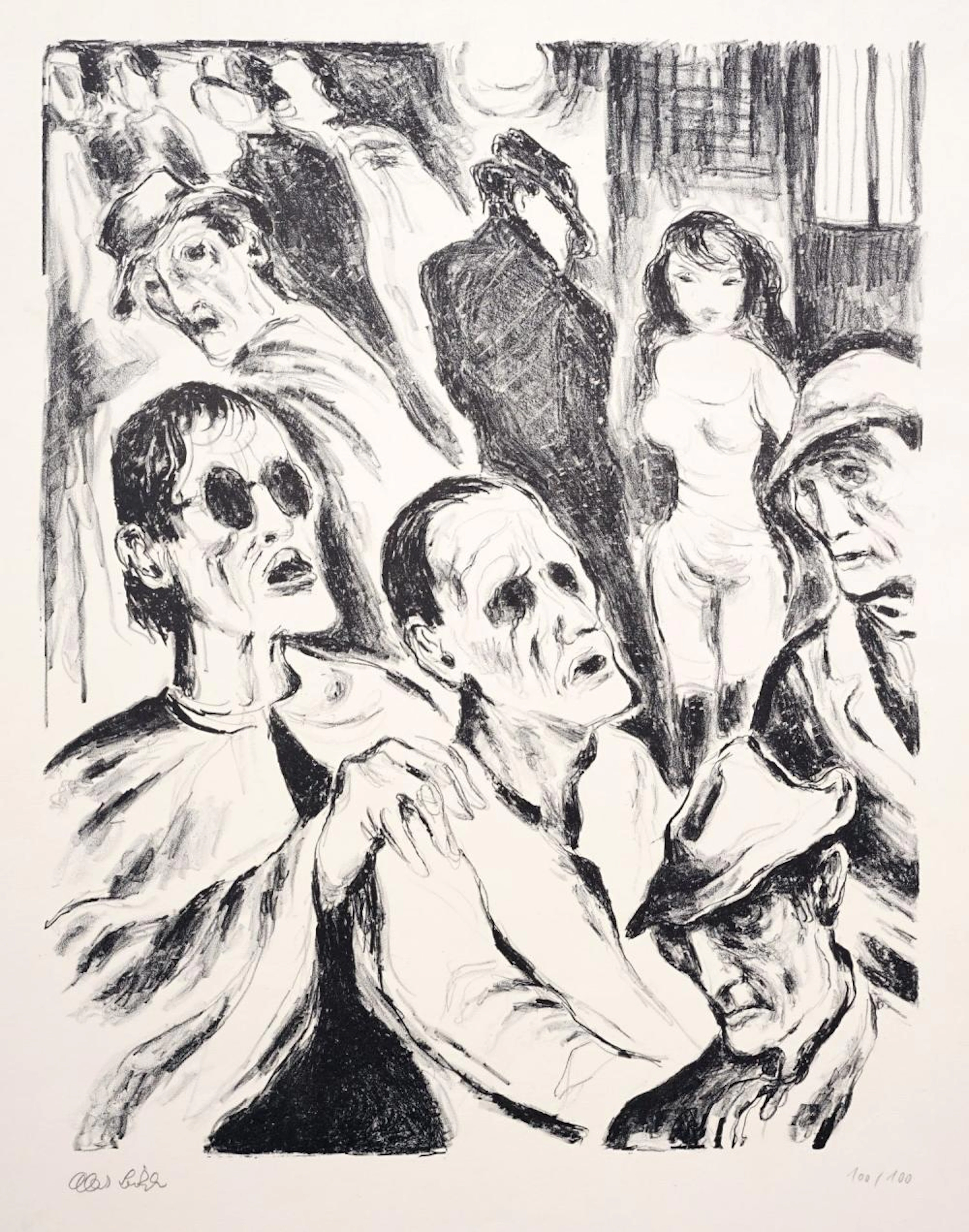 Albert Birkle "Die Blinden". Wohl 1976.
