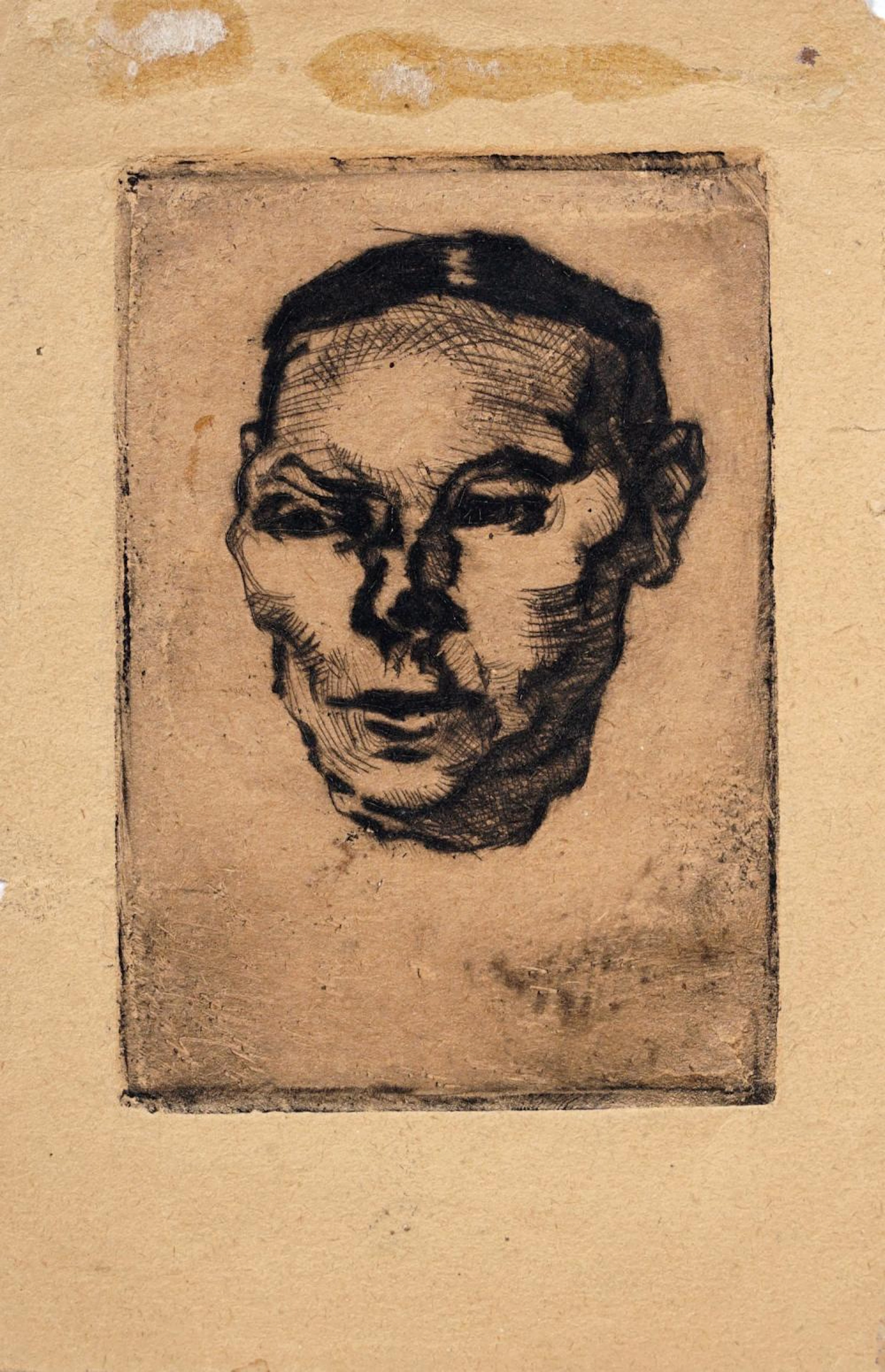 Otto Pankok, Kopf Frau Janssen (Wirtschaft und Metzgerei Vechta). 1918.