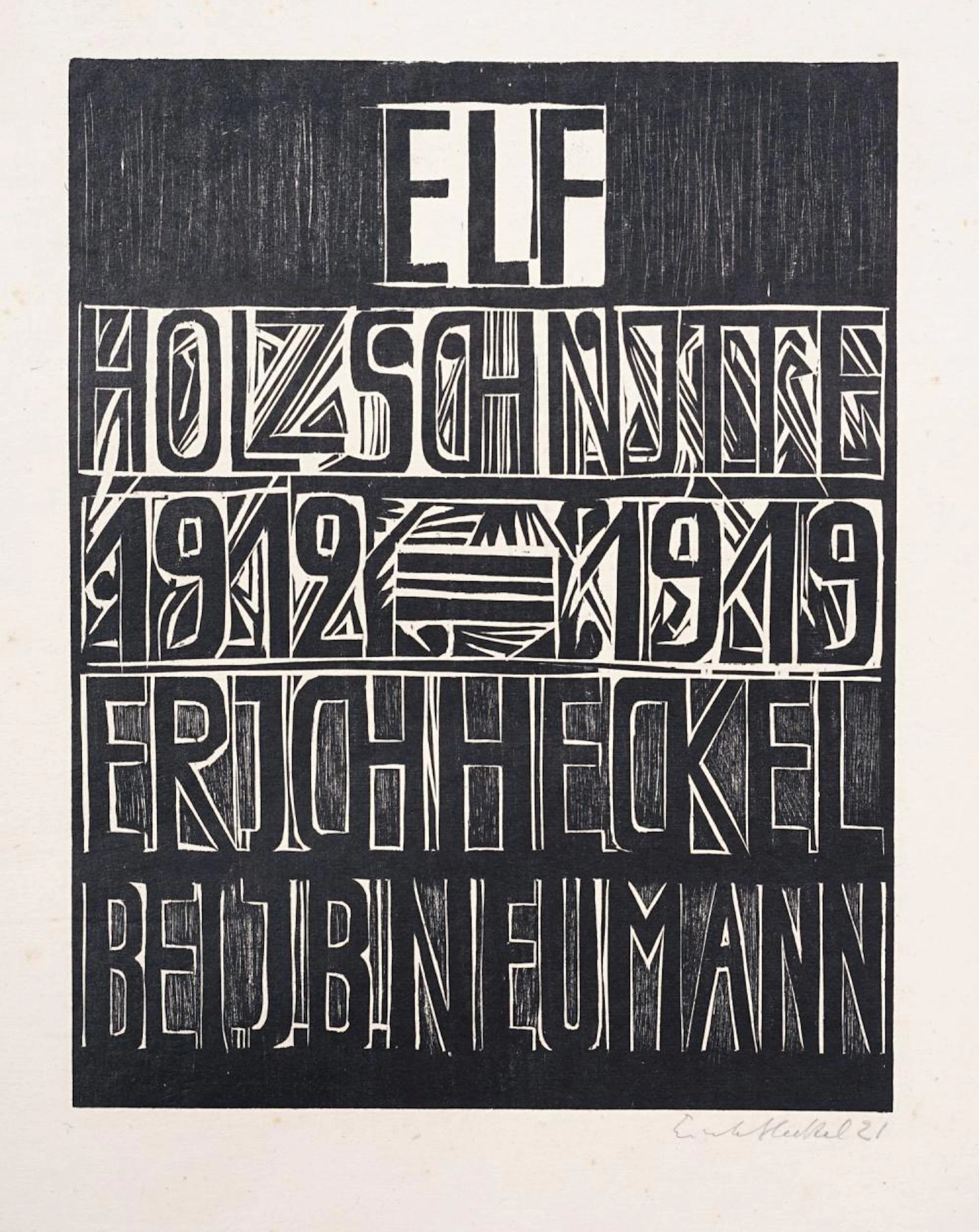 Erich Heckel "Titelblatt der Erich Heckel-Mappe ''Elf Holzschnitte''". 1921.