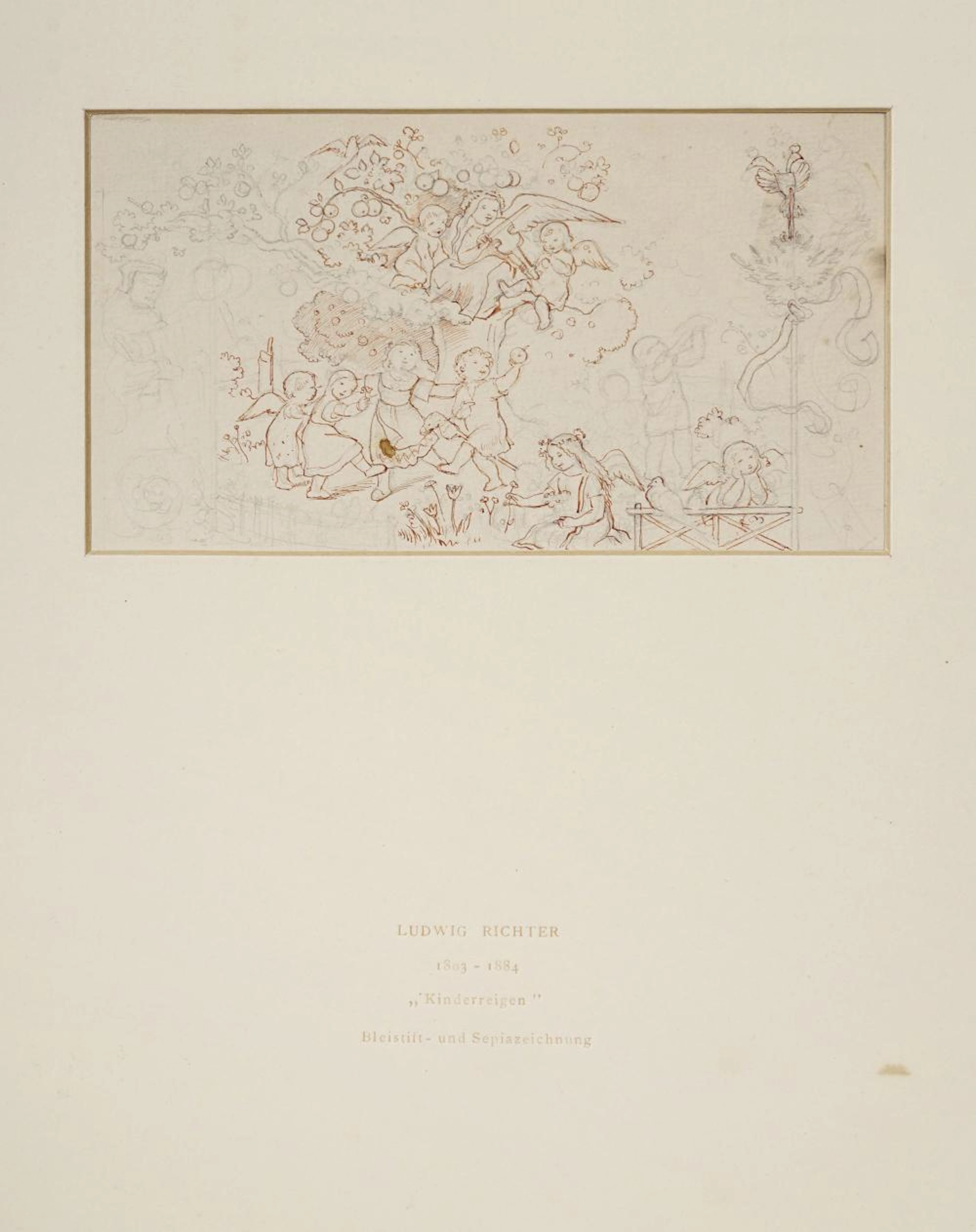 Adrian Ludwig Richter "Kinderreigen" / "Knabe im Walde". Mid 19th cent.