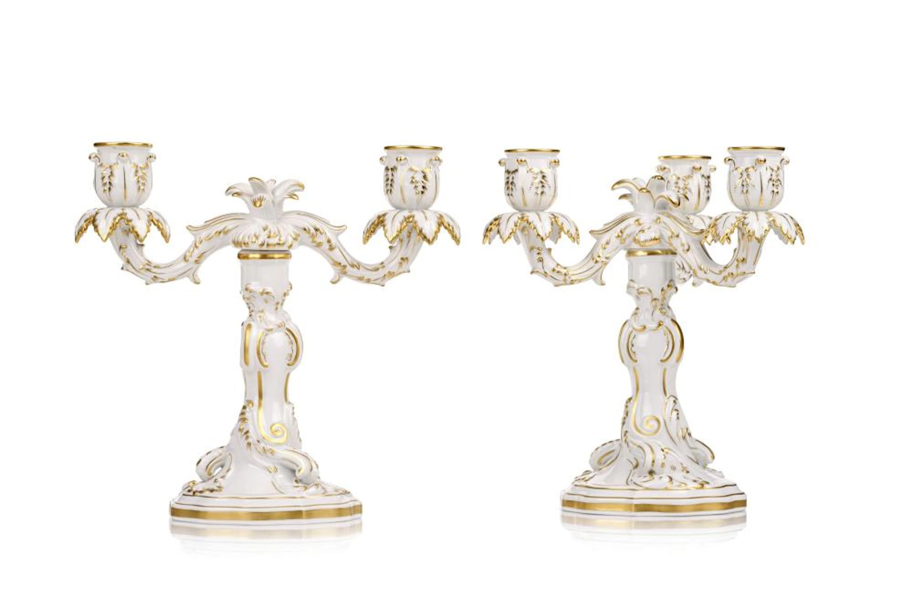 Dreiflammige Girandole / Zweiflammige Girandole. Meissen. 1990/ 1975.