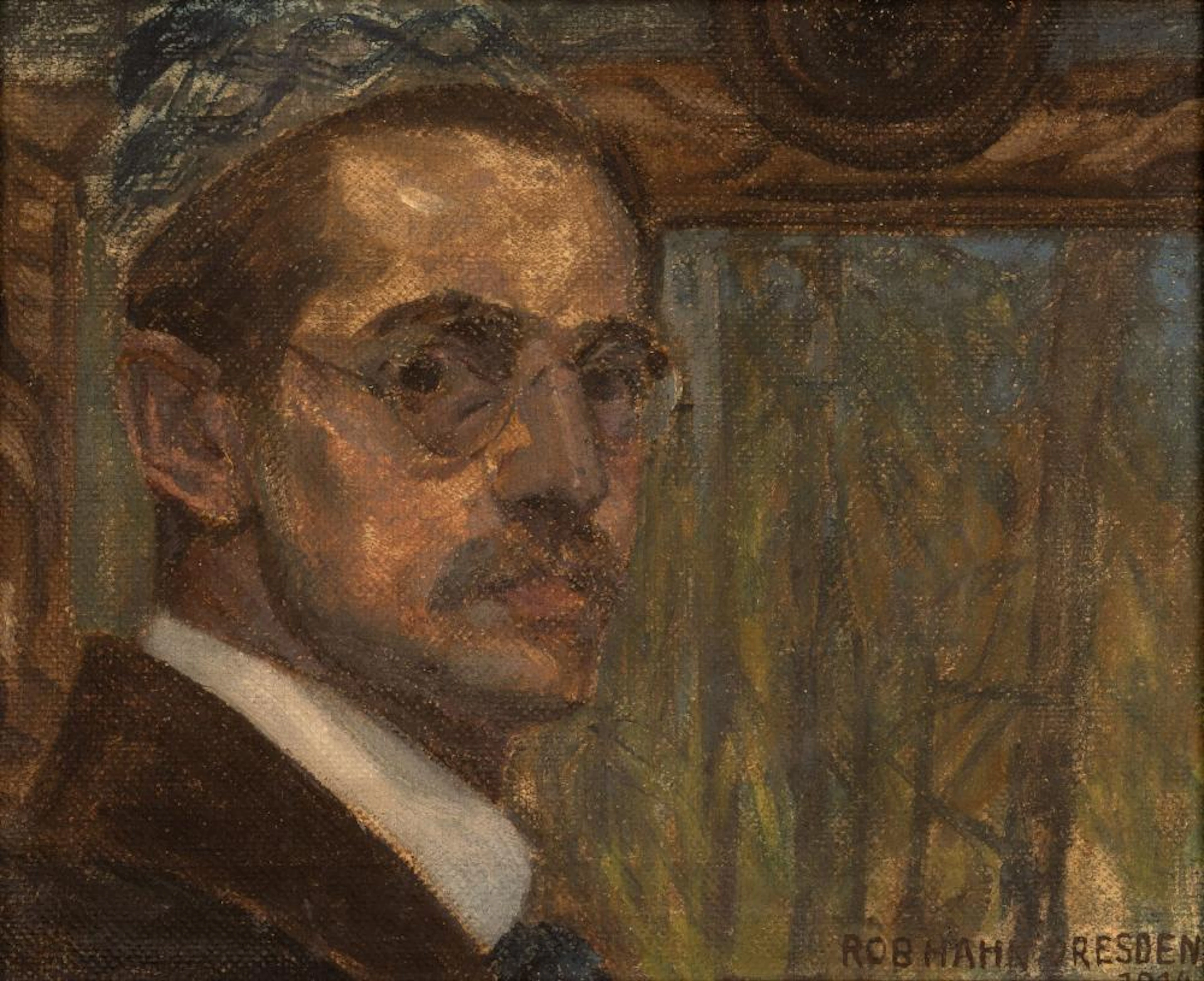 Robert Hahn, Selbstbildnis mit Kappe. 1914.