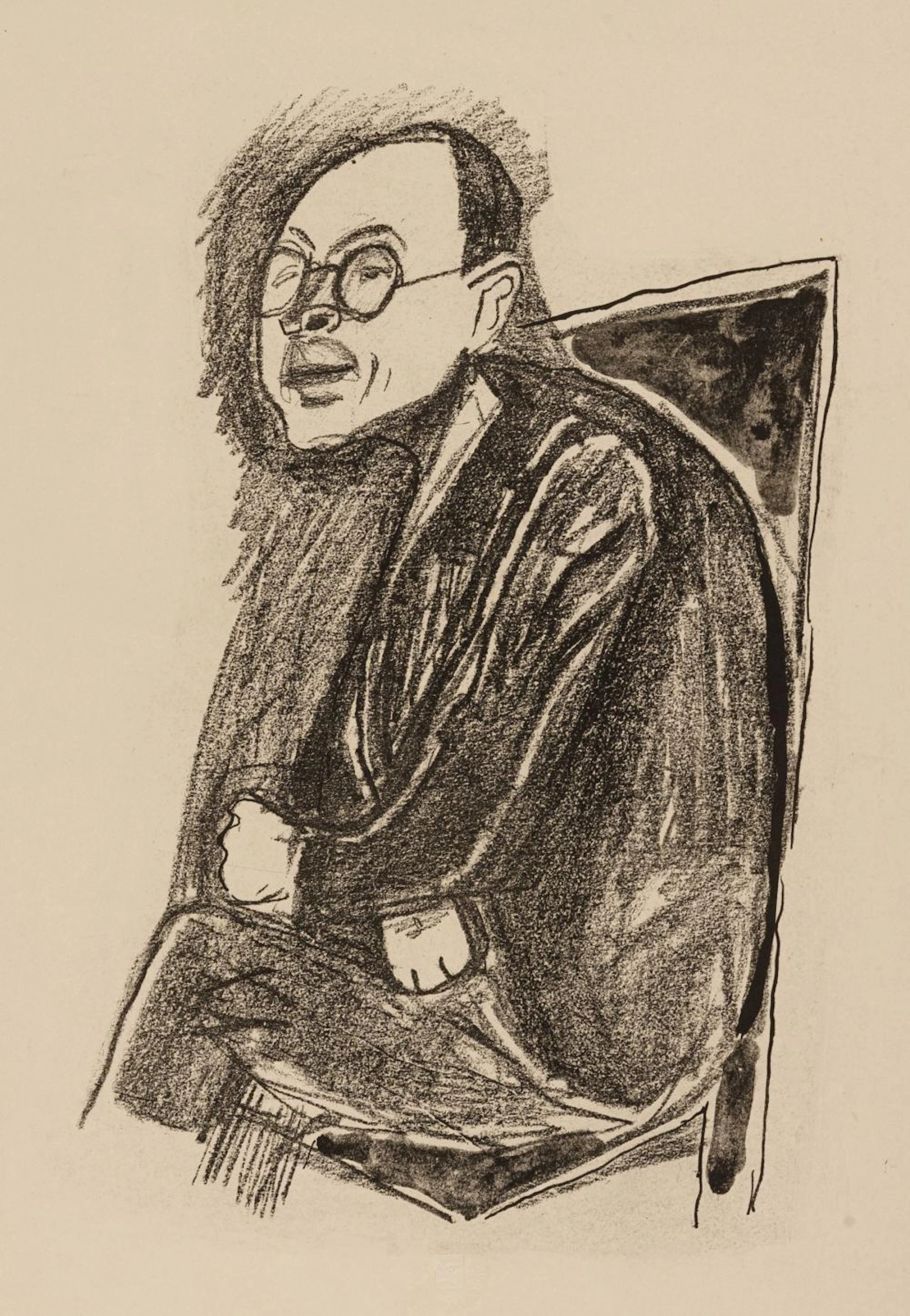 Otto Dix "Bildnis Dr. Löffler, sitzend II (vorgebeugt)". 1949.