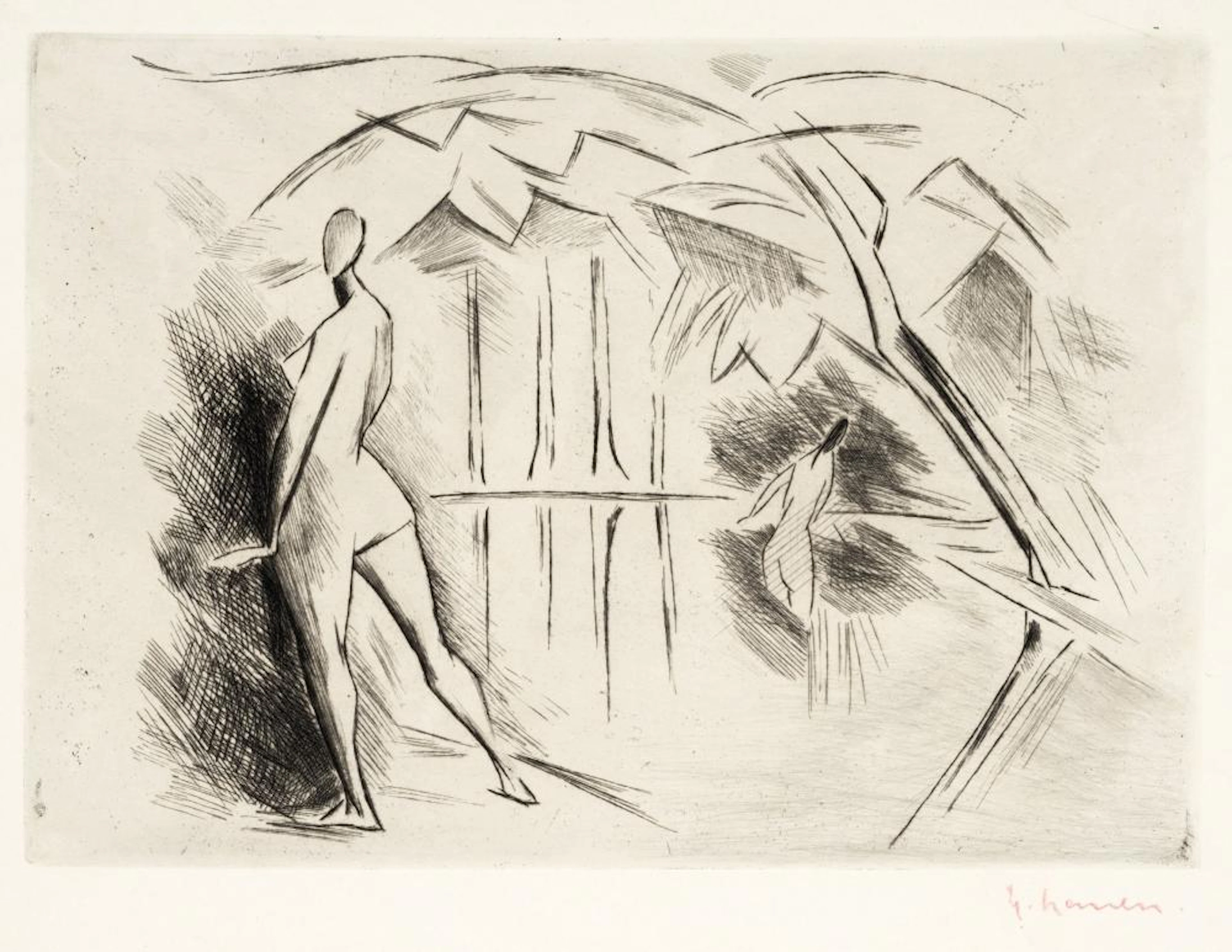 Heinrich Nauen "Badende". Wohl um 1915.