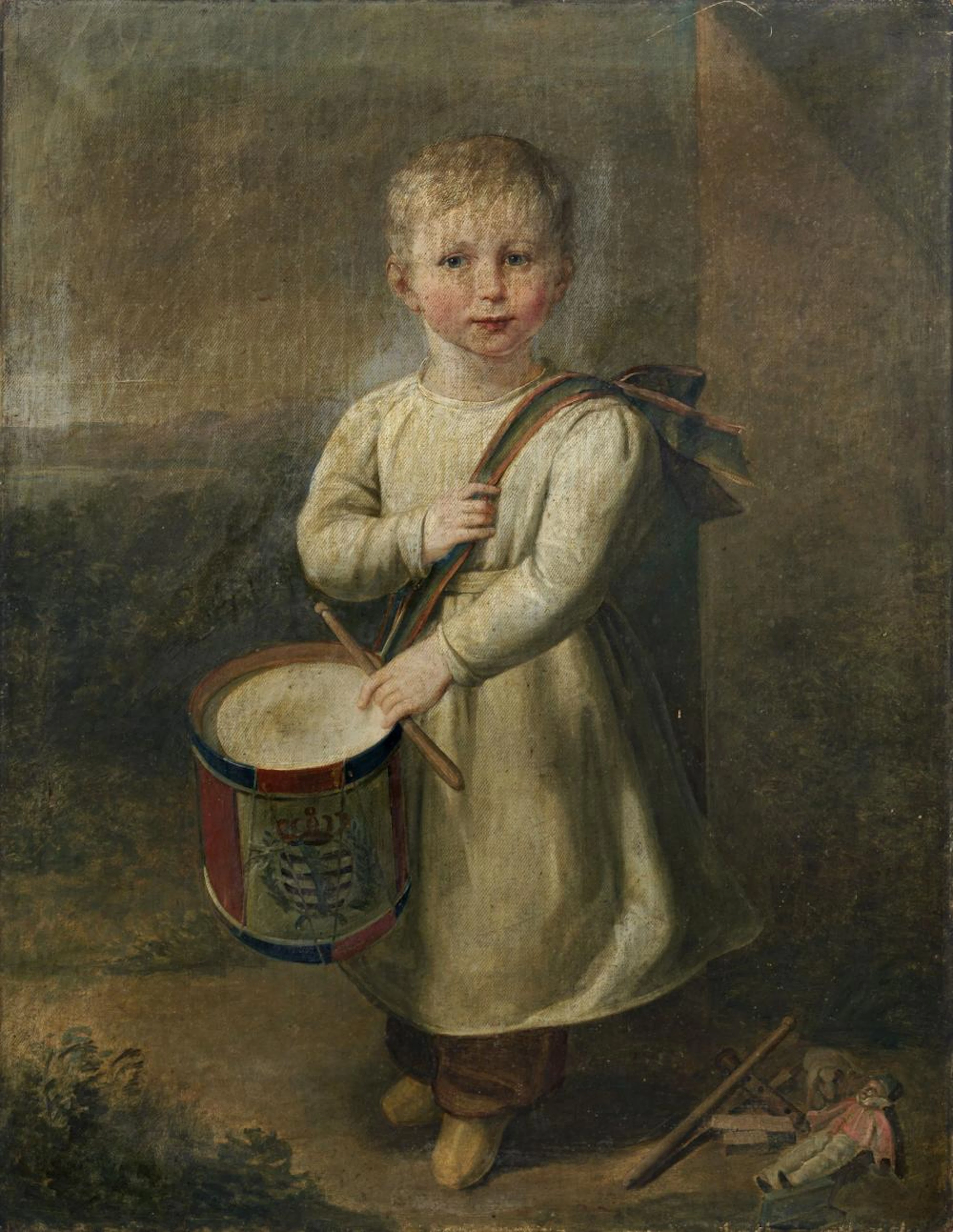 Wohl sächsischer Künstler, Knabe mit Trommel. 1st half 19th cent.