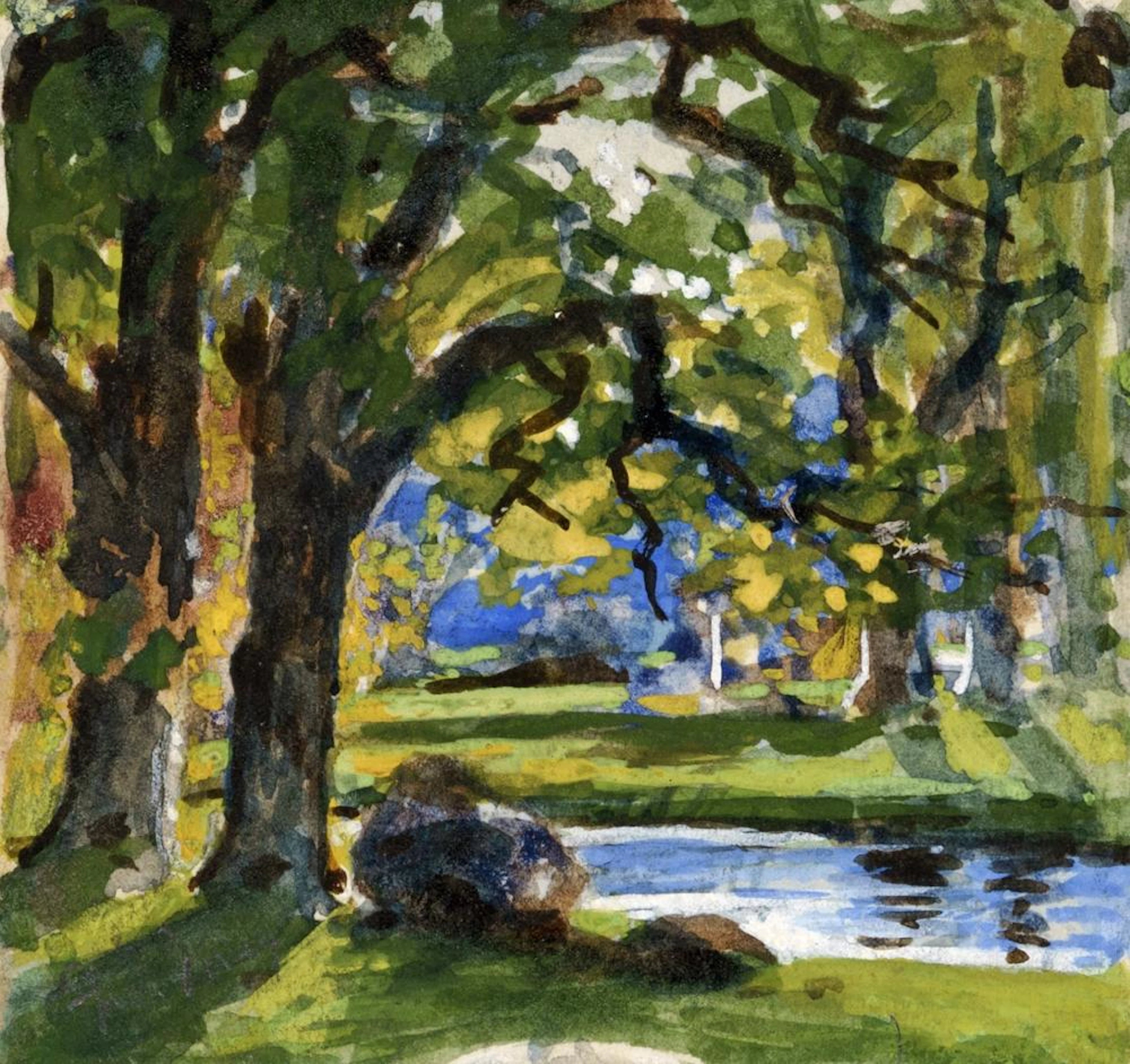 Ferdinand Dorsch (zugeschr.), Dresden ? Im Großen Garten (?). Wohl 1920''s.