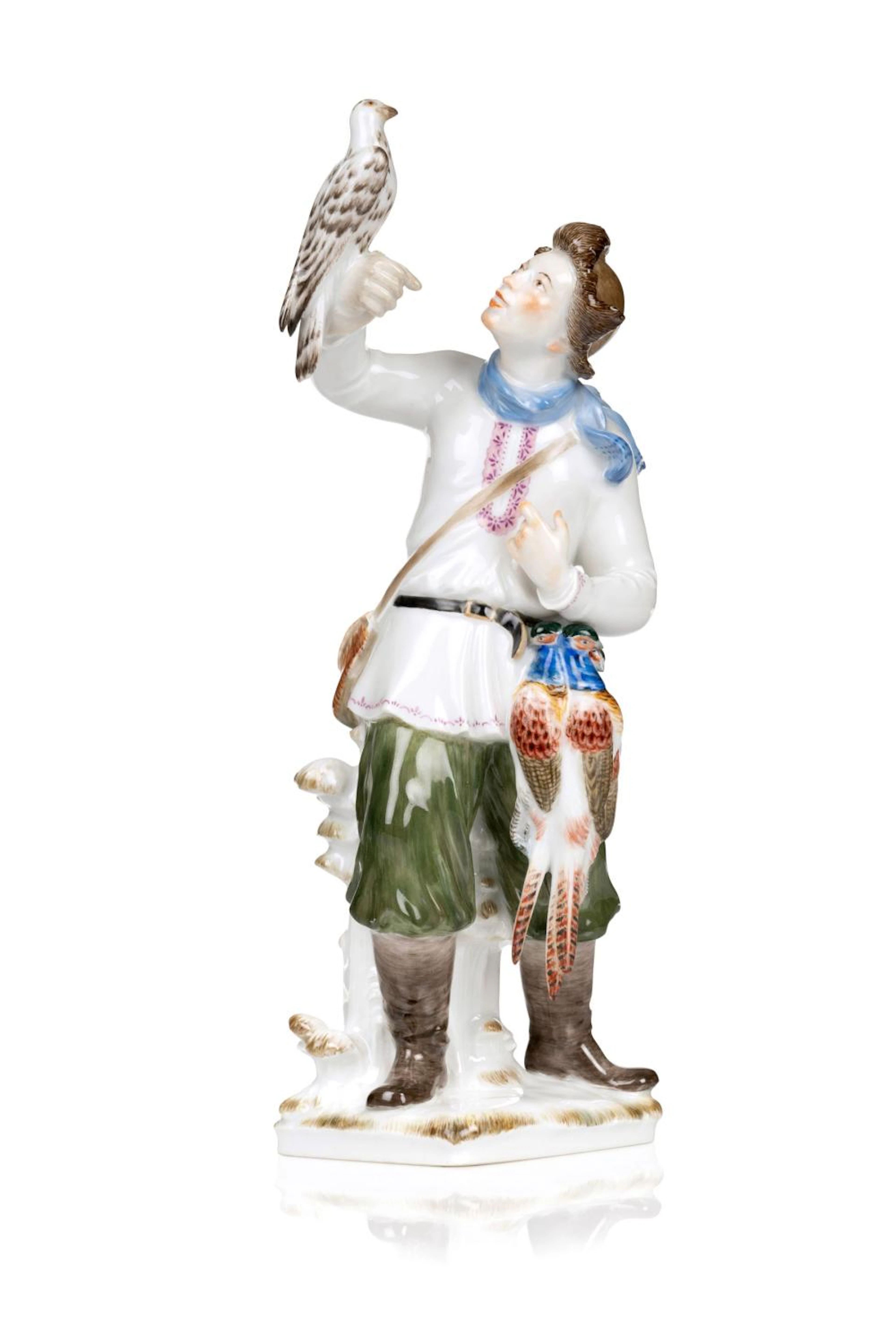 Jäger mit Falke. Alexander Struck für Meissen. 1956.