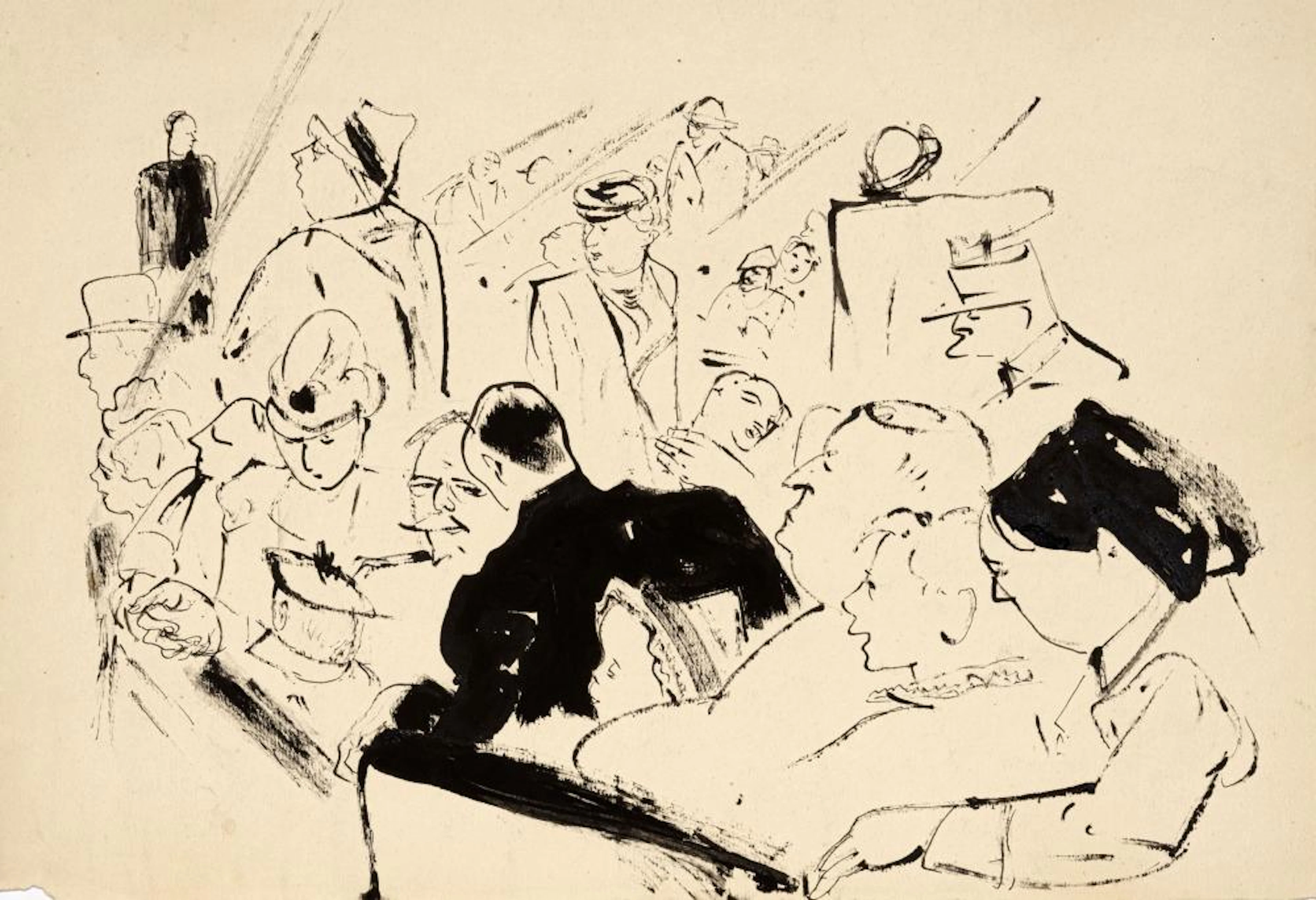 Josef Hegenbarth "Zuhörende" (Zirkus). Um 1945.