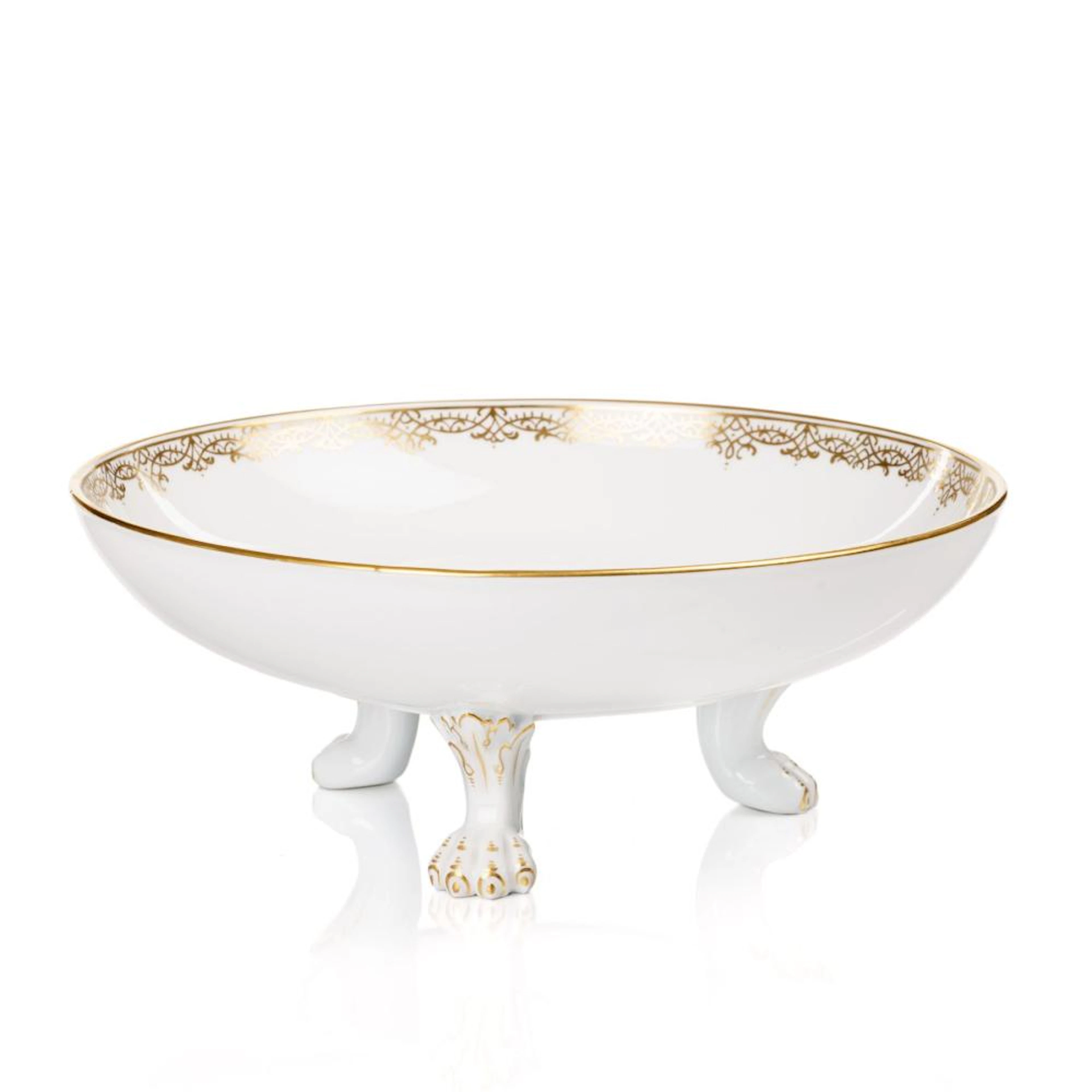 Fußschale mit Obstmalerei. Meissen. Pfeiffer period.