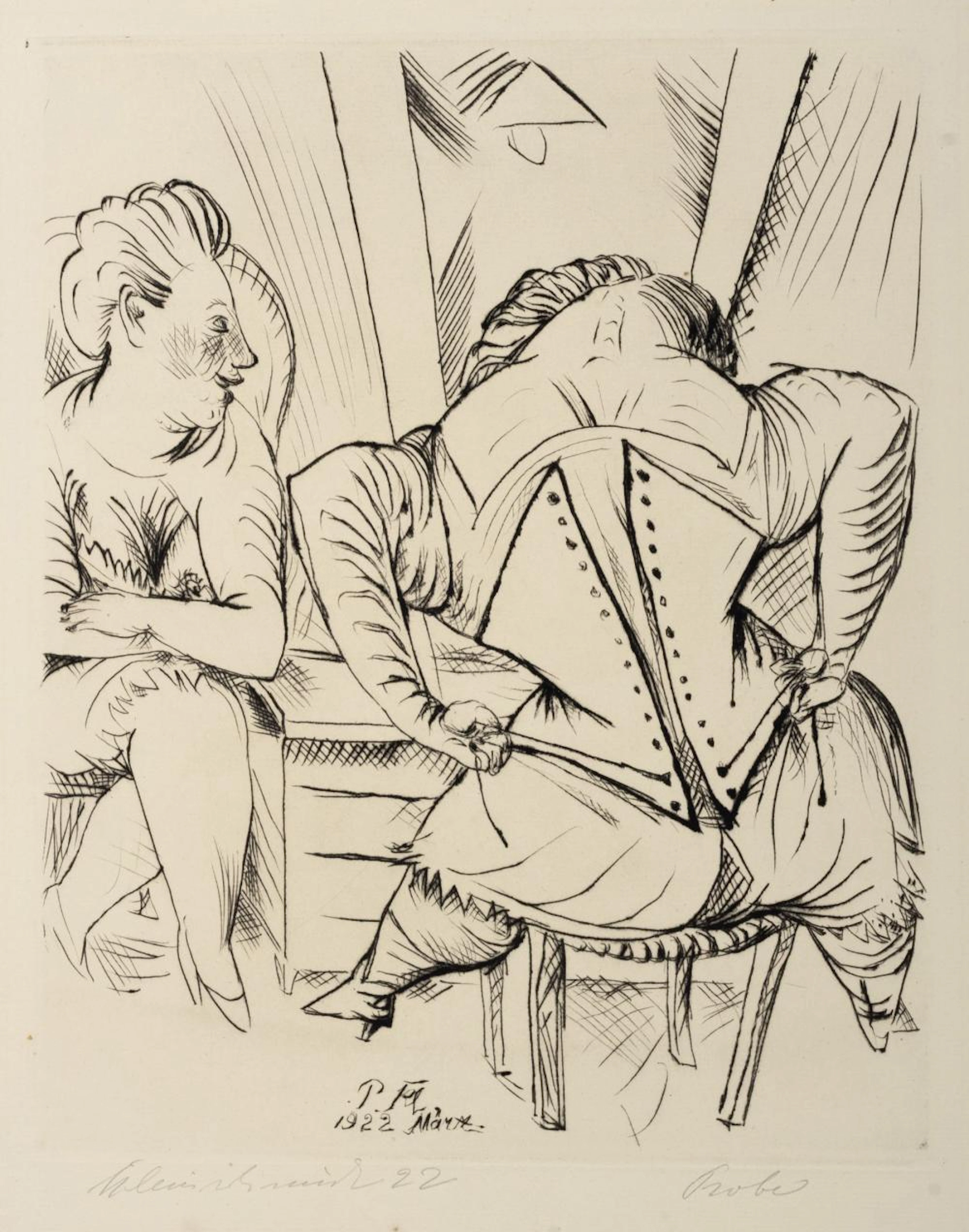 Paul Kleinschmidt, Beim Lösen der Korsettschnürung. 1922.