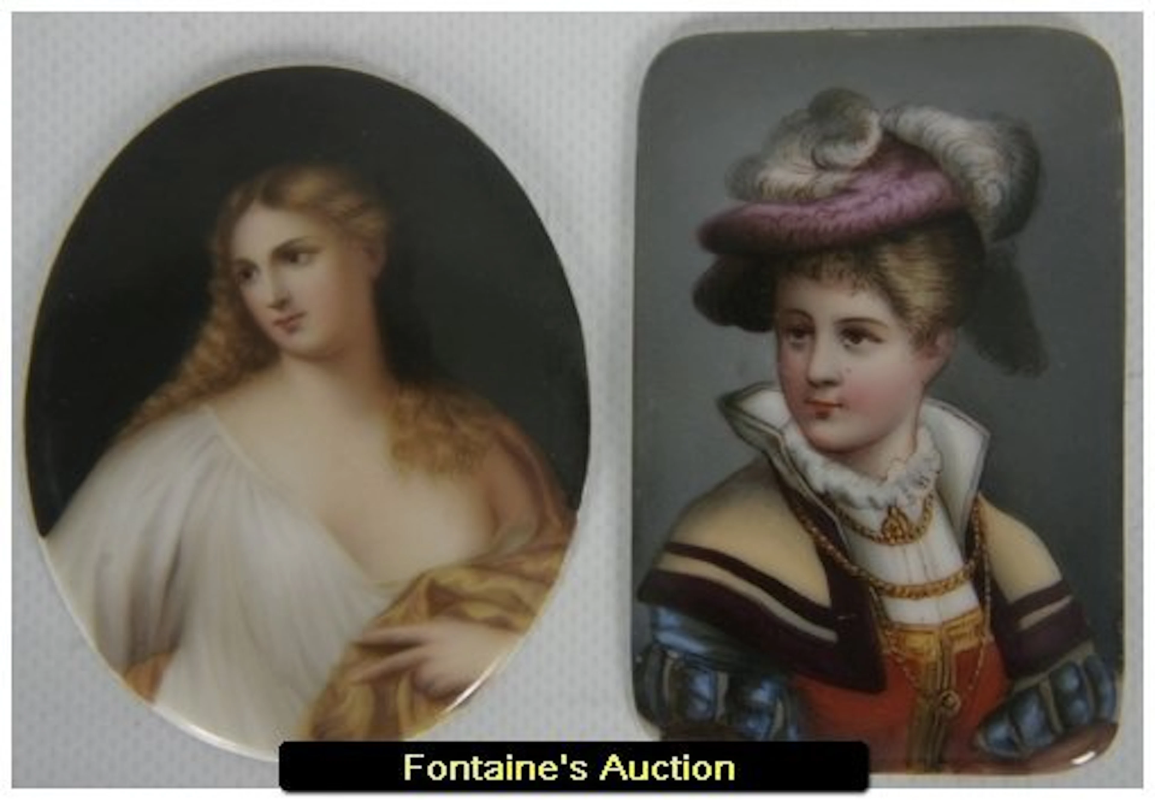 Pr. Small Porcelain Portrait Plaques