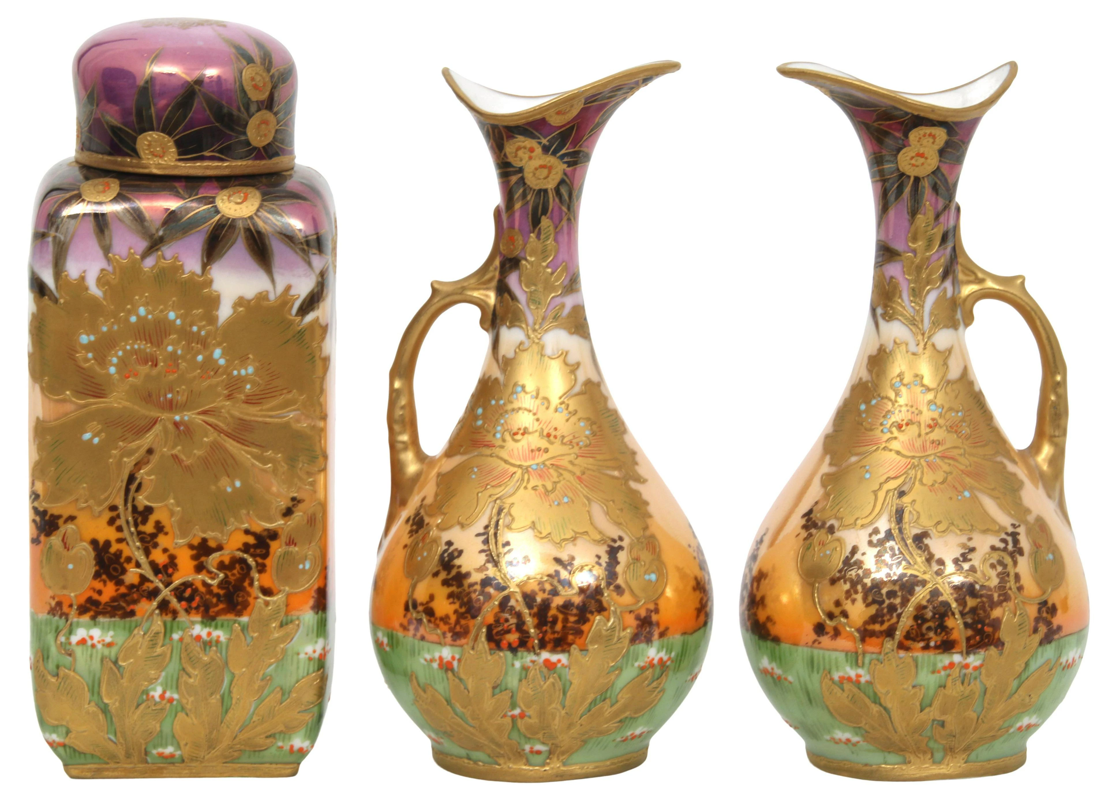 Royal Vienna Covered Jar & Two Pitchers