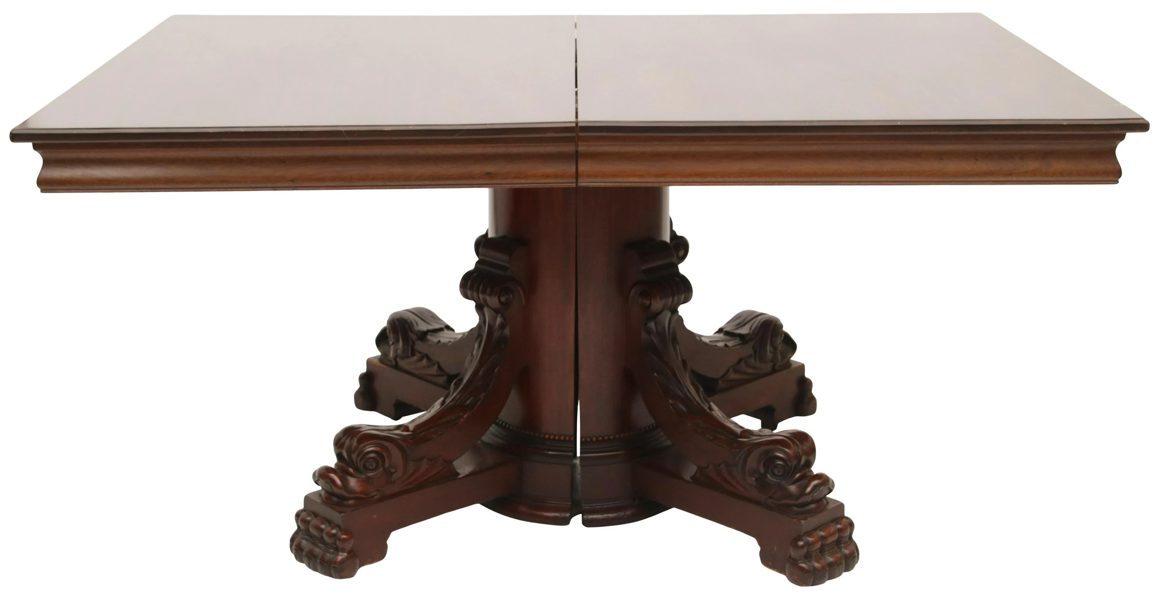 American Carved Mahogany Banquet Table