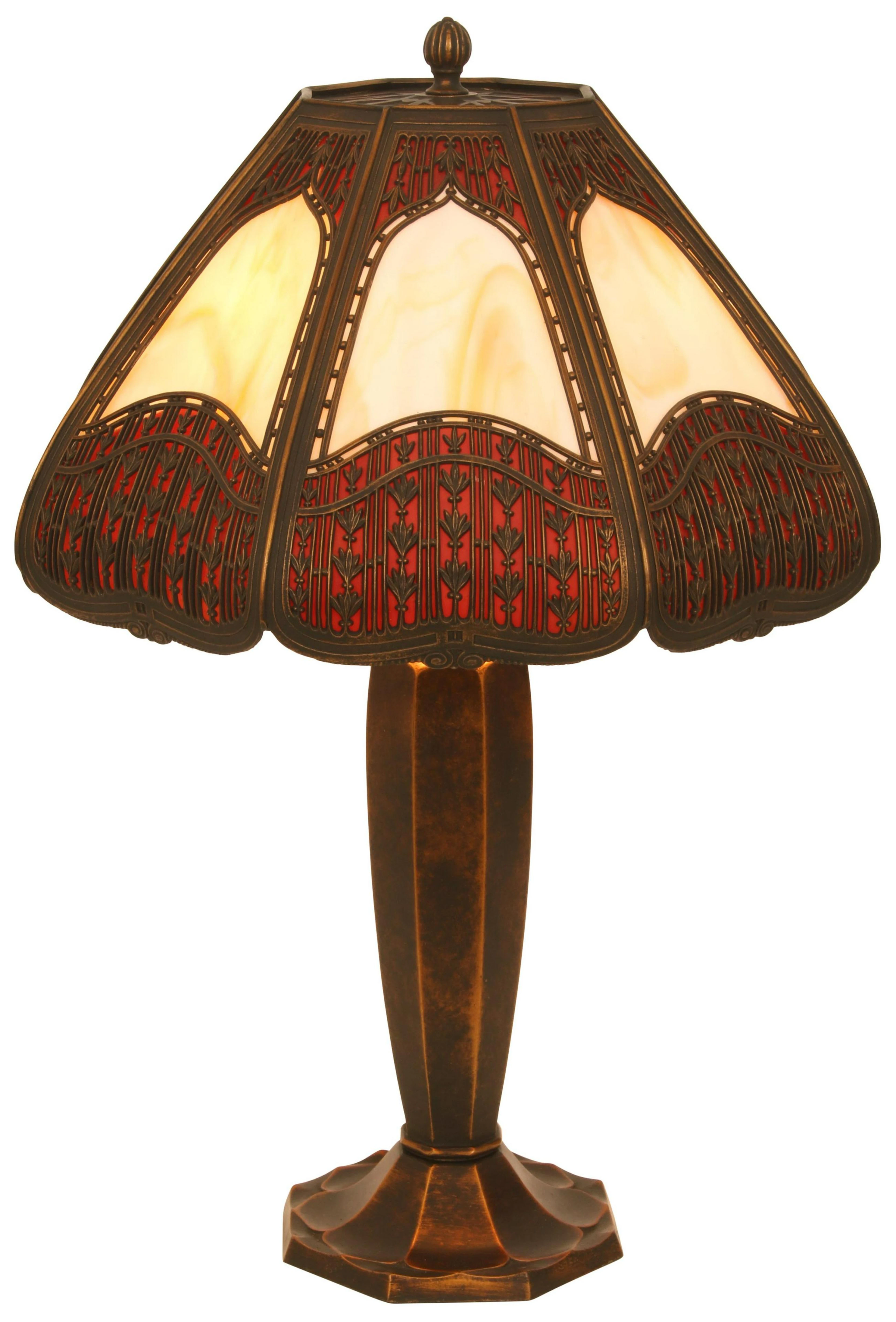 Bradley & Hubbard Overlay Table Lamp