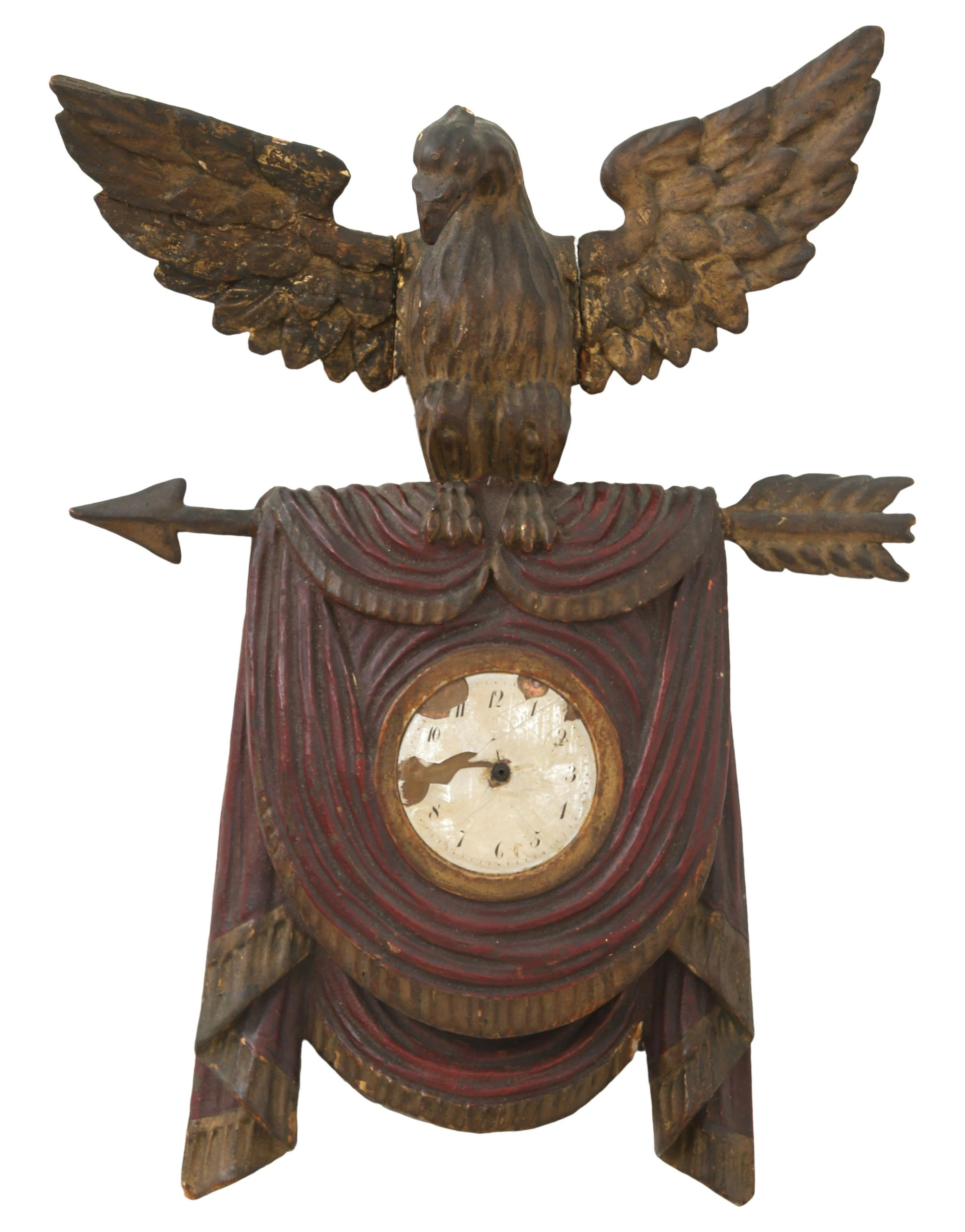 Carved & Polychromed Wood Eagle Watch Holder