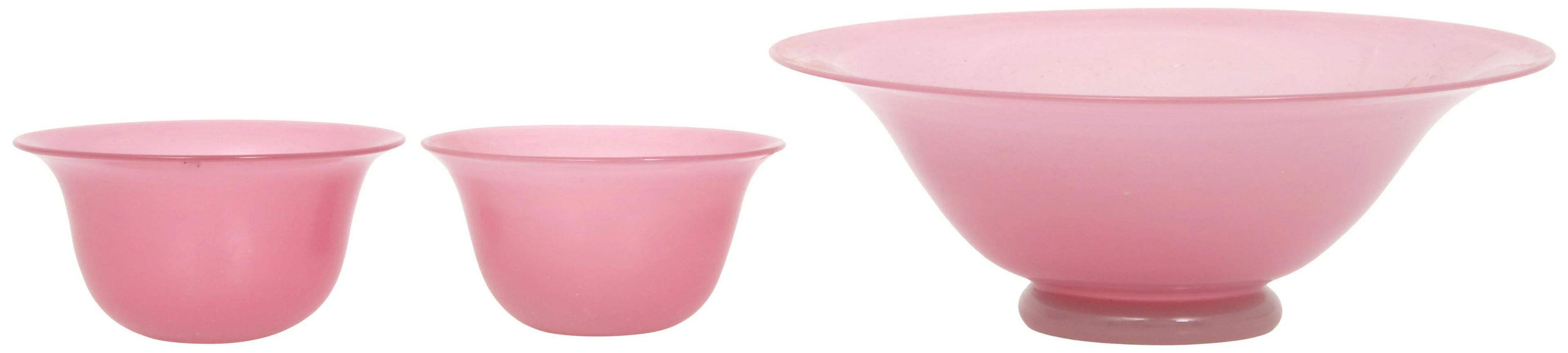 Three Steuben Rosaline Bowls