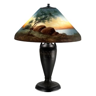 Moe Bridges Co. & Jefferson Lamp Co. Scenic Table Lamp