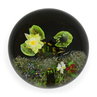 Rick Ayotte (American, b. 1944), "Frog Pond" Magnum Art Glass Paperweight