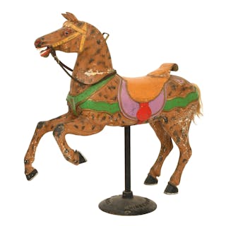 Carved and Painted Wood Prancer Carousel Horse