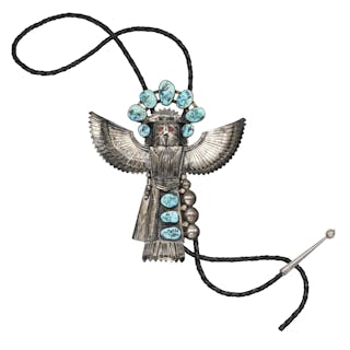 Sterling Silver & Turquoise Kachina Bolo